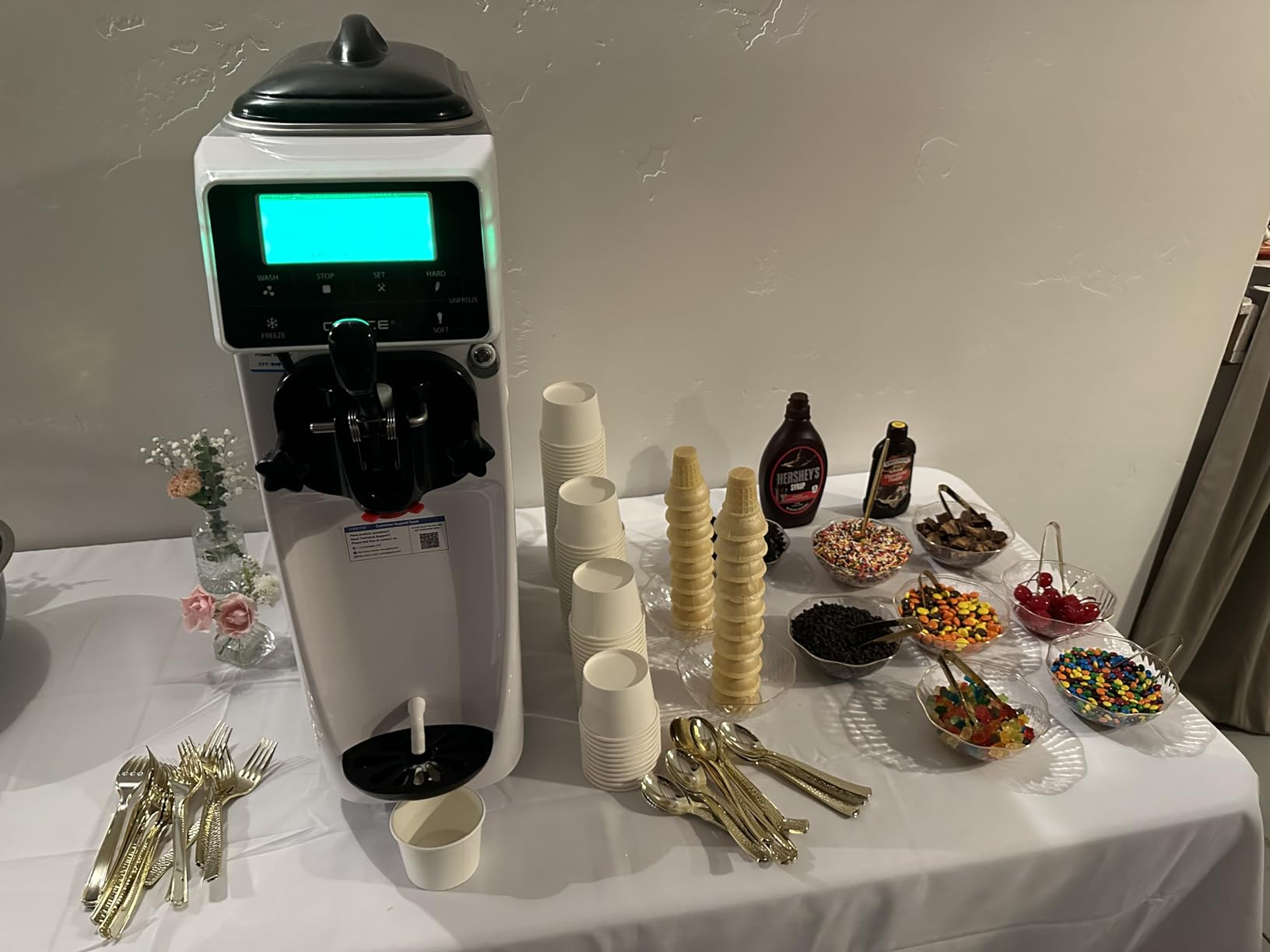 Ice Cream Maker Machine for Home, 5 Inch Screen Soft Serve Ice Cream Machine 3.5 Gals/H Single Flavor Ice Cream Maker with Pre-Cooling Soft Serve Machine with 1.6 Gals Tank for Birthday Party customer photo 1