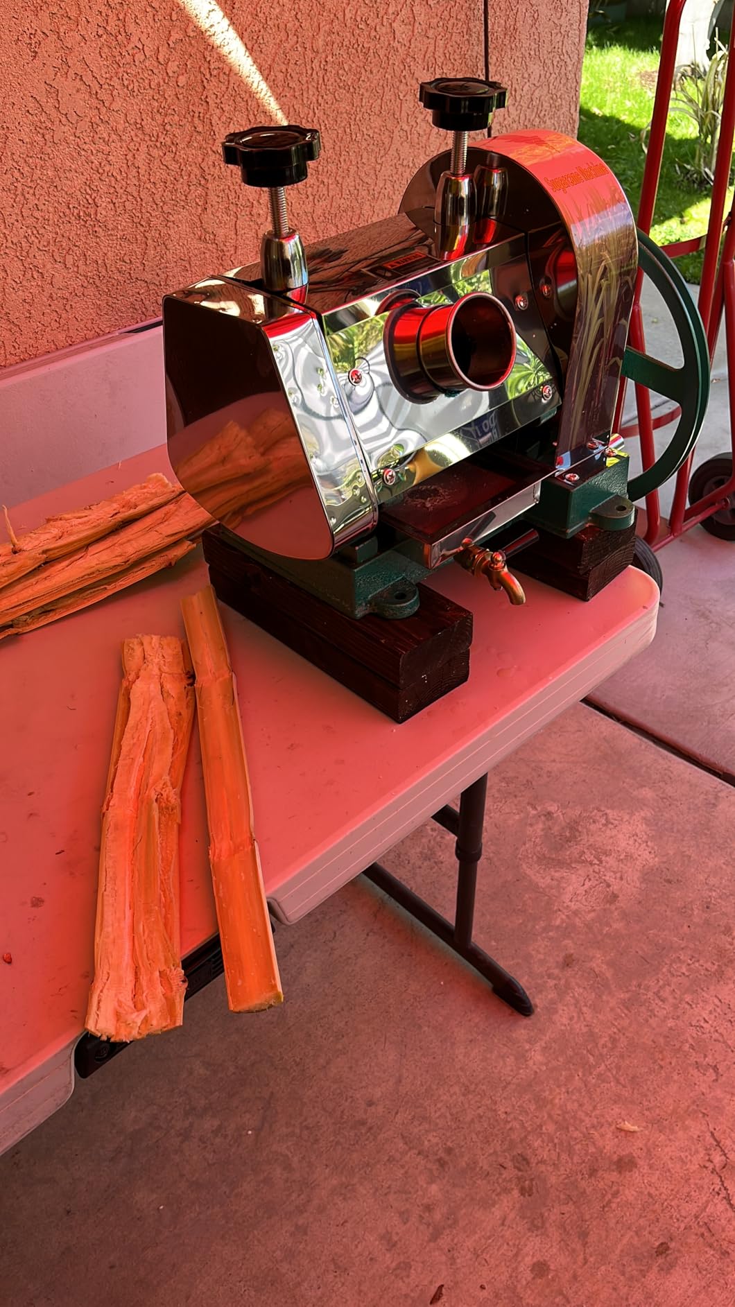 SmarketBuy Manual Sugar Cane Juicer, Commercial Sugar Cane Press Stainless Steel 3 Rollers 2.5
