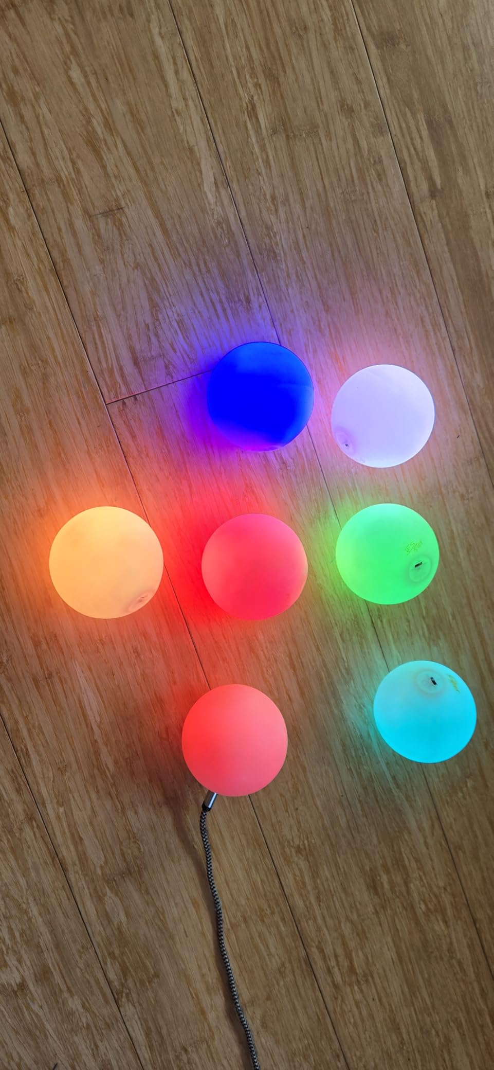 LED Juggling Glow Balls - Unique Wes Peden Model Glow.0 Technology w/ 20 Vibrant Color Light Modes & Patterns - Micro USB Rechargeable, Soft-Core, Pro-Weighted Light Up Ball (Set of 3) customer photo 1