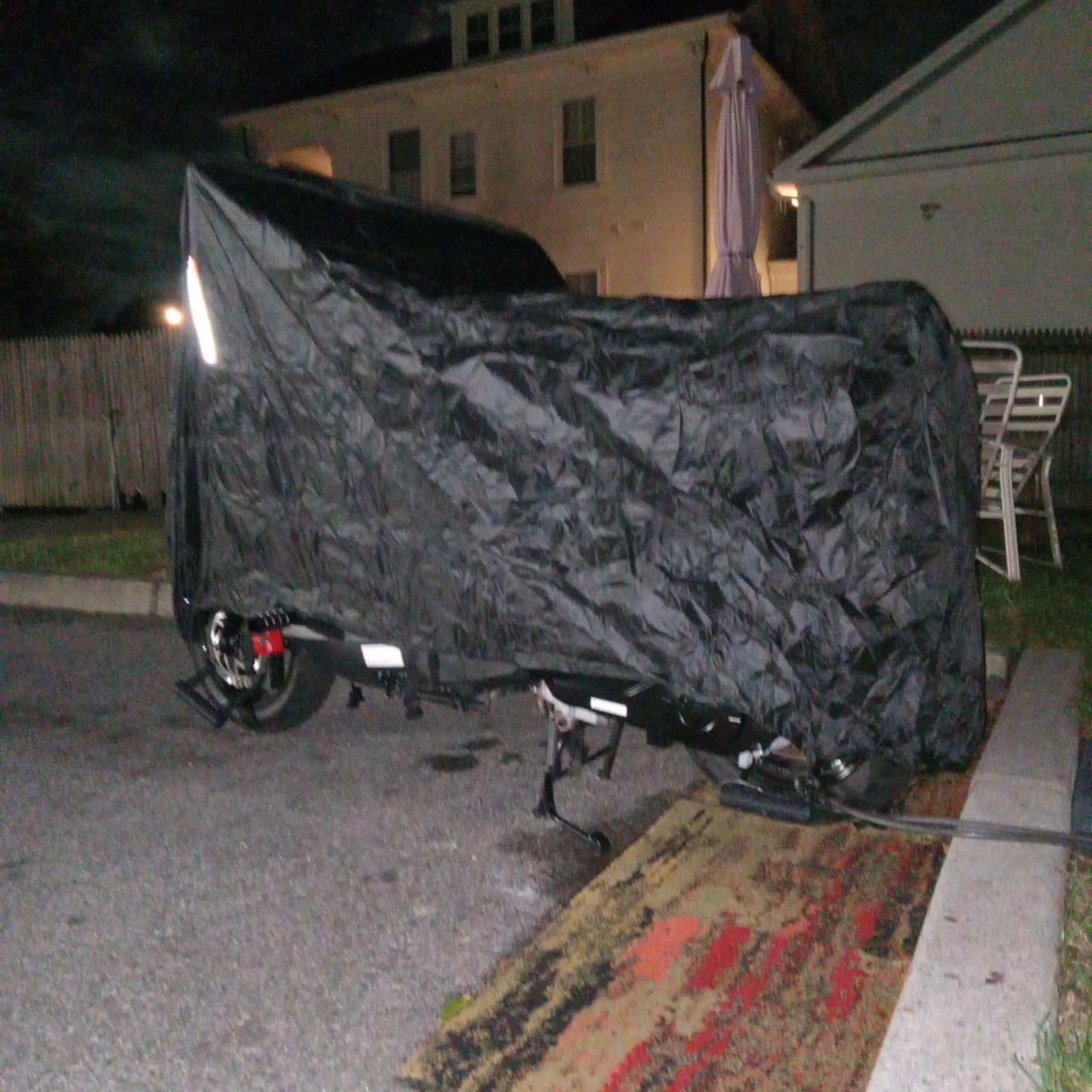Motorcycle Cover, All Season Waterproof Outdoor Protection with Lock-Holes, Night Reflective & Storage Bag, Fits up to 116