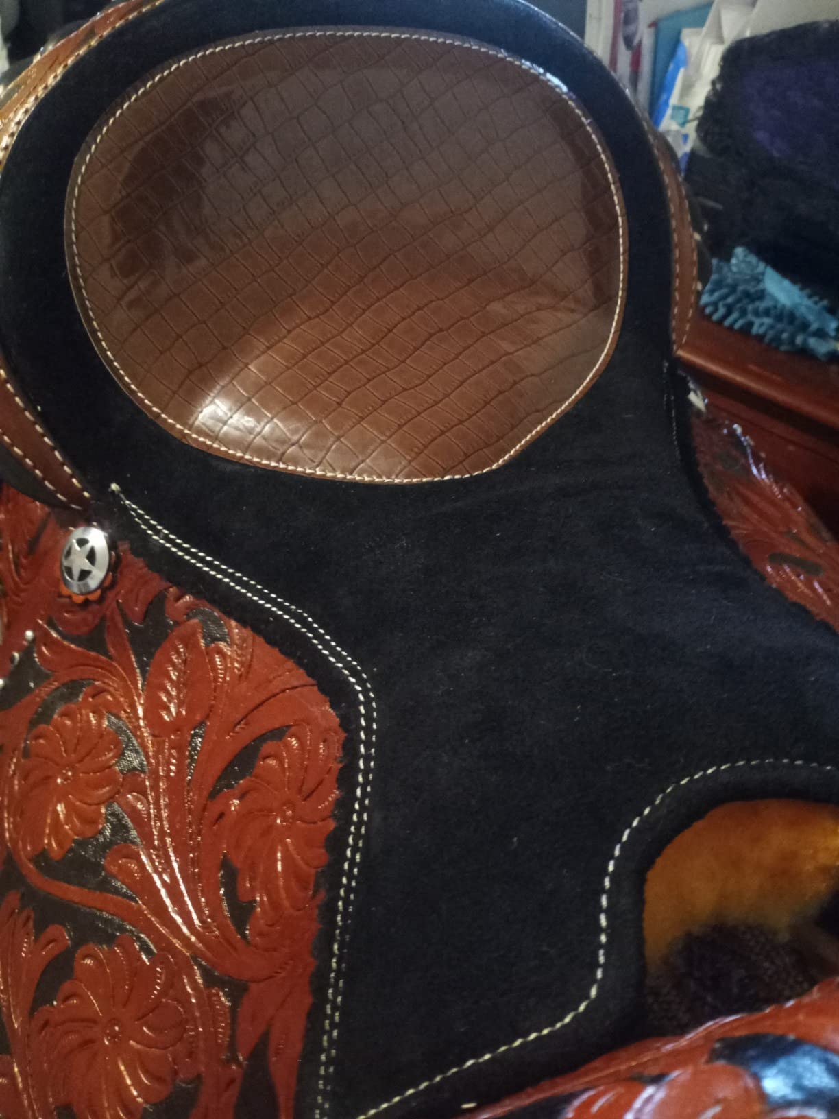 Comfortable Trail Western Saddle 15 16 17 18 Pleasure Horse Tooled Leather Tack Set SQHB customer photo 1