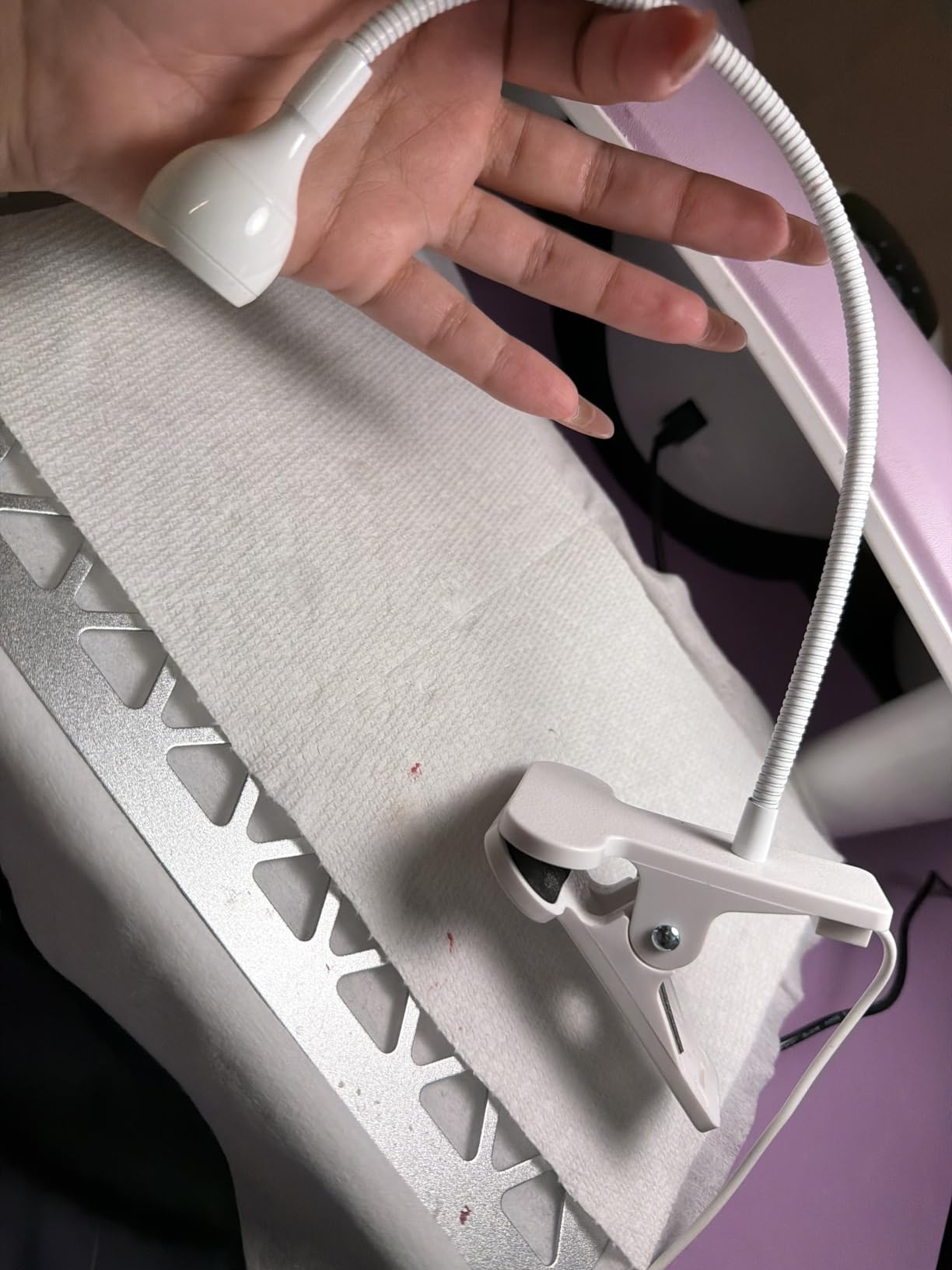 AORAEM Nail Lamp LED Nail Manicure Light Nail Polish Curing Lamps with Black Gooseneck and Clamp for Gel Nails customer photo 1