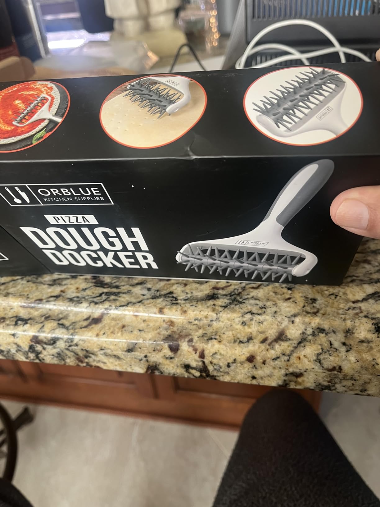 Orblue Pizza Dough Docker Pastry Roller with Spikes, Pizza Docking Tool for Home & Commercial Kitchen - Pizza Making Accessories that Prevent Dough from Blistering, Black customer photo 1