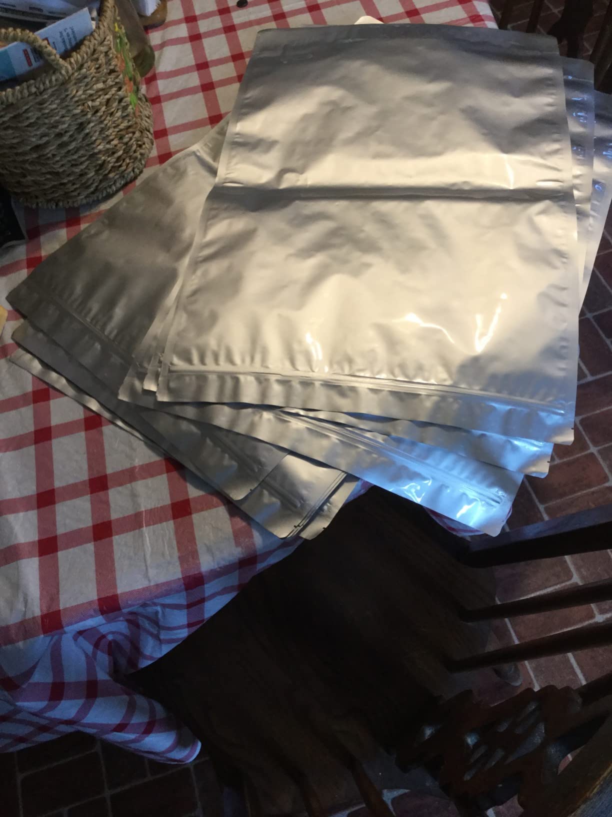15 Pack 5 Gallon Mylar Bags with Oxygen Absorbers - 10.5 Mil Mylar Bags for Food Storage with 15 Single Sealed 2000cc Oxygen Absorbers & Labels & Clips - for Long Term Food Storage customer photo 1