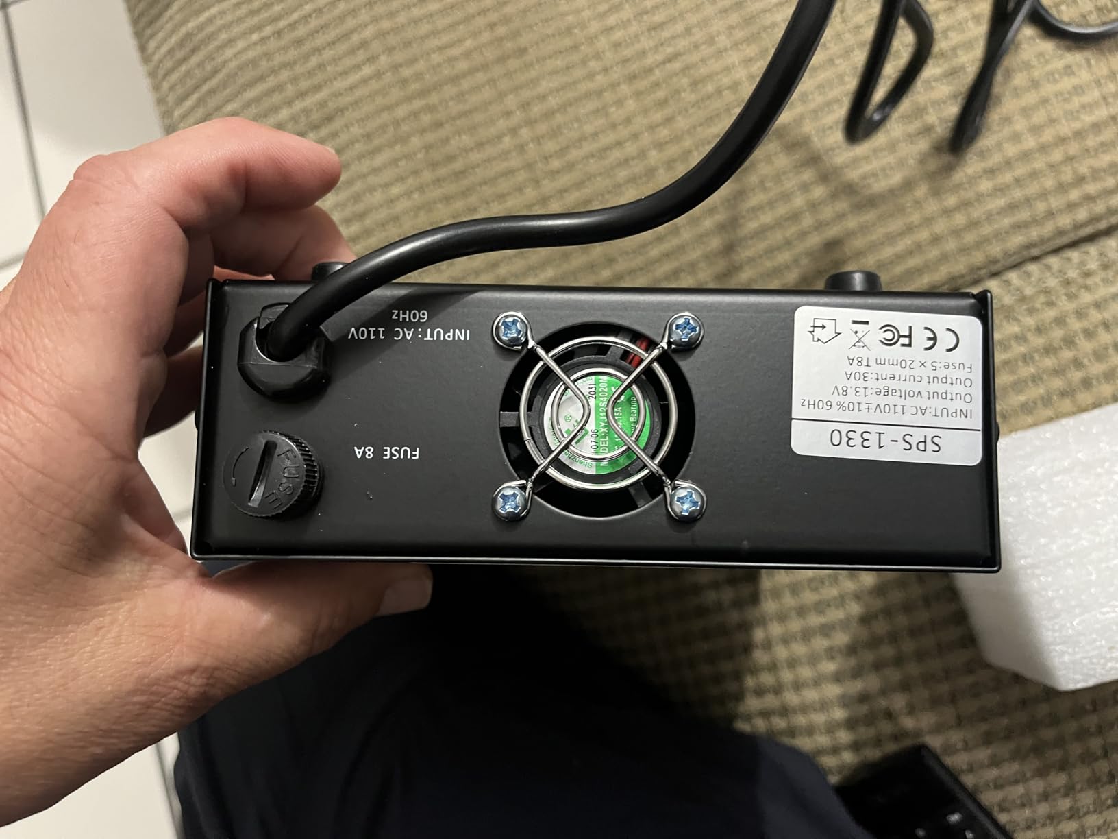 Universal Compact Bench Power Supply - 30 Amp Regulated Home Lab Benchtop AC-to-DC Converter for CB/HAM/Amateur Radio with 13.8V Fixed Output, Screw-Type Terminals, Cooling Fan - SPS-1330 customer photo 2