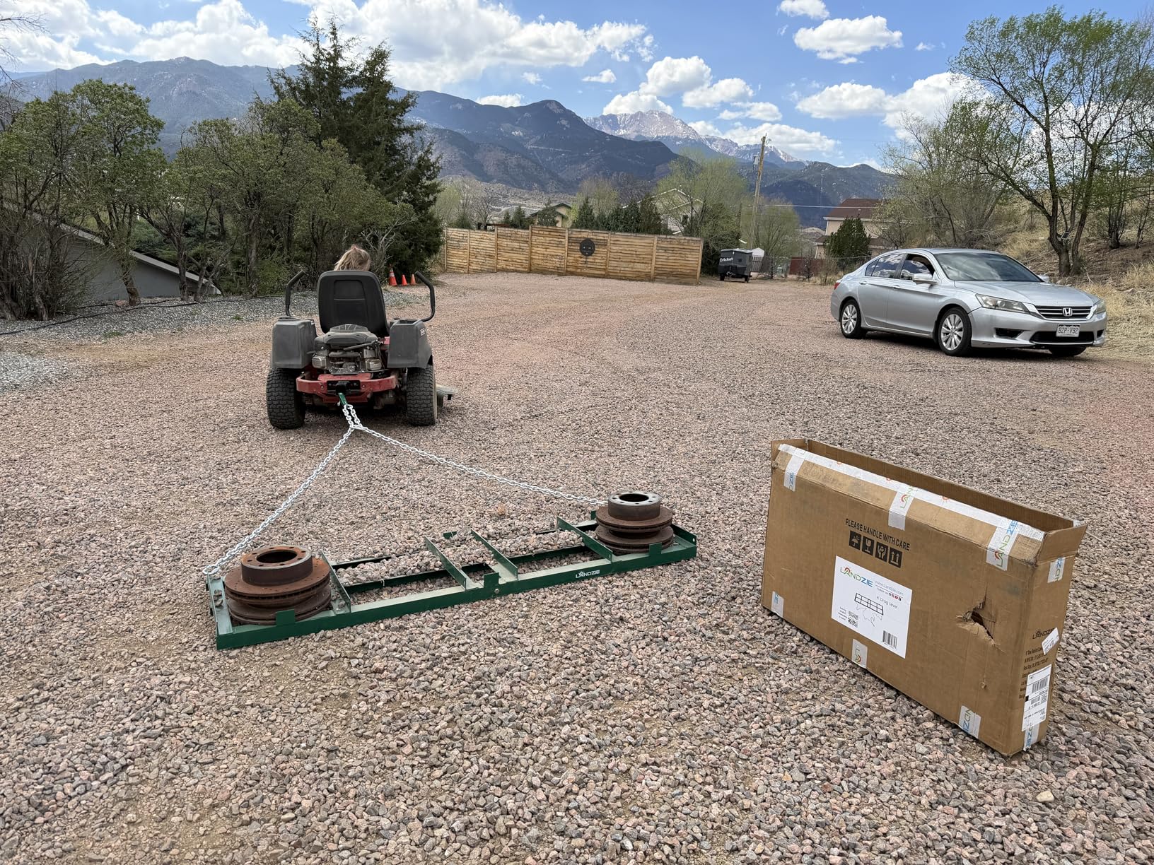 The Original 6FT Drag Harrow Driveway Grader, 55 LB Heavy Duty Tow Behind Lawn and Landscape Rake, Gravel Driveway Drag, Power Rake, Lawn Leveler customer photo 1