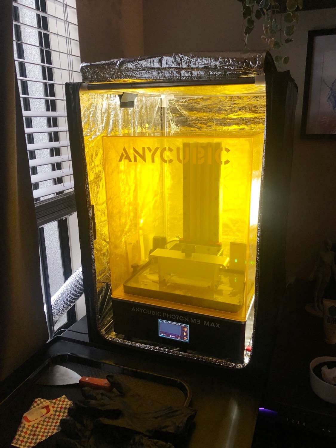 3D Printer Enclosure with Ventilation Kit & LED Lighting- Thermal Insulation Cover & Fume Extraction Tent for FDM/DLP/SLA/LCD 3D Printers(Size 540 * 640 * 750mm) customer photo 1