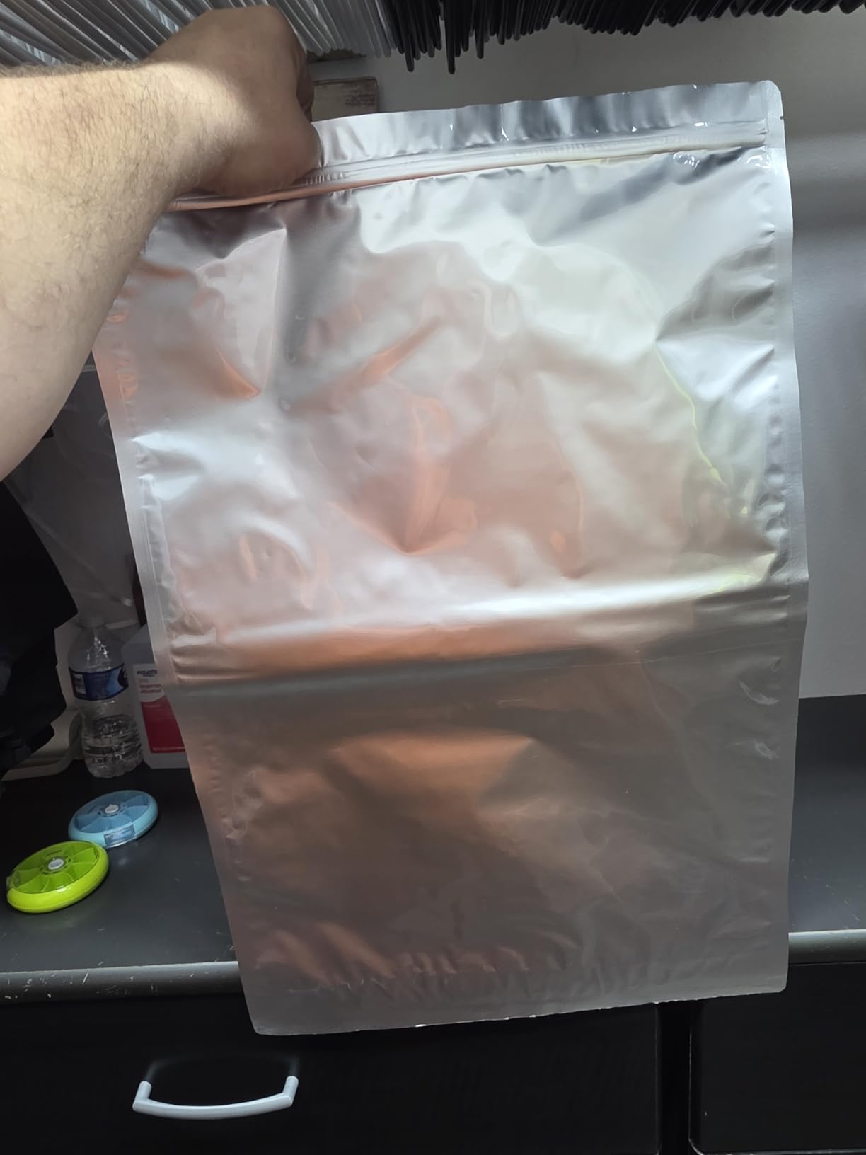 15 Pcs 5 Gallon Mylar Bags for Food Storage, 10.5 Mil Mylar Bags with Oxygen Absorbers 2000cc (15 Single Sealed), Stand-Up Zipper Resealable Bags & Heat Sealable Food Storage Bags + Labels customer photo 2