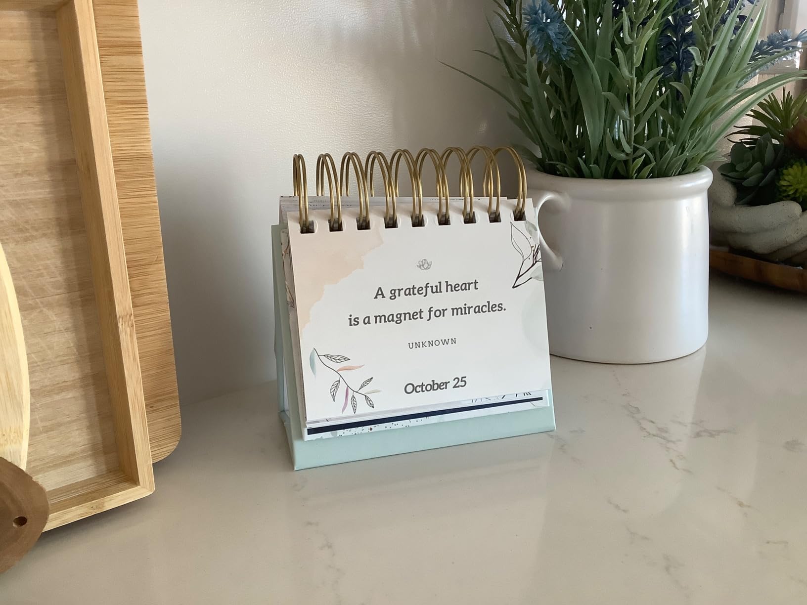 MESMOS Mindfulness Perpetual Flip Calendar with 366 Daily Affirmations - Self Care Gifts for Women, Teacher Appreciation, Inspirational Office Desk Decor, Stress Relief Desk Accessory Gift for Women customer photo 1