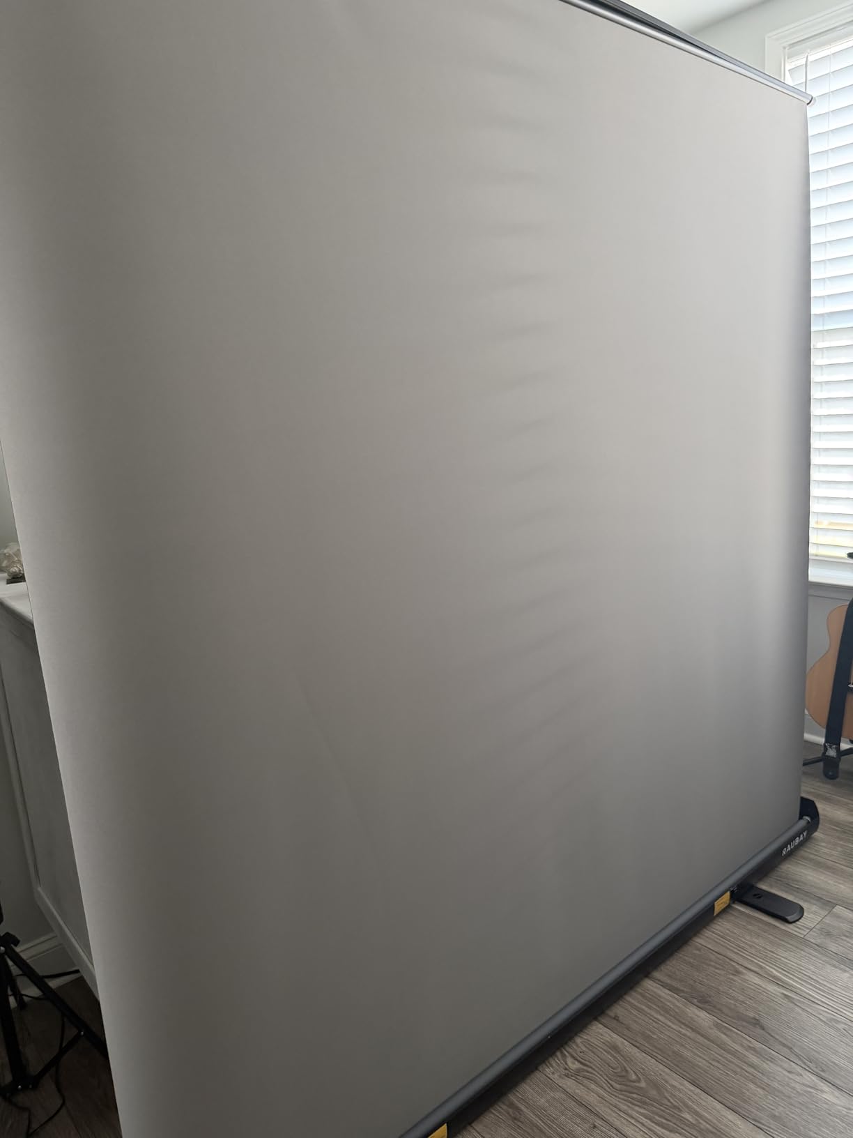 RAUBAY 78.7 x 82.7in Large Collapsible Black Backdrop Screen Portable Retractable Panel Photo Background with Stand for Video Conference, Photographic Studio, Streaming customer photo 1