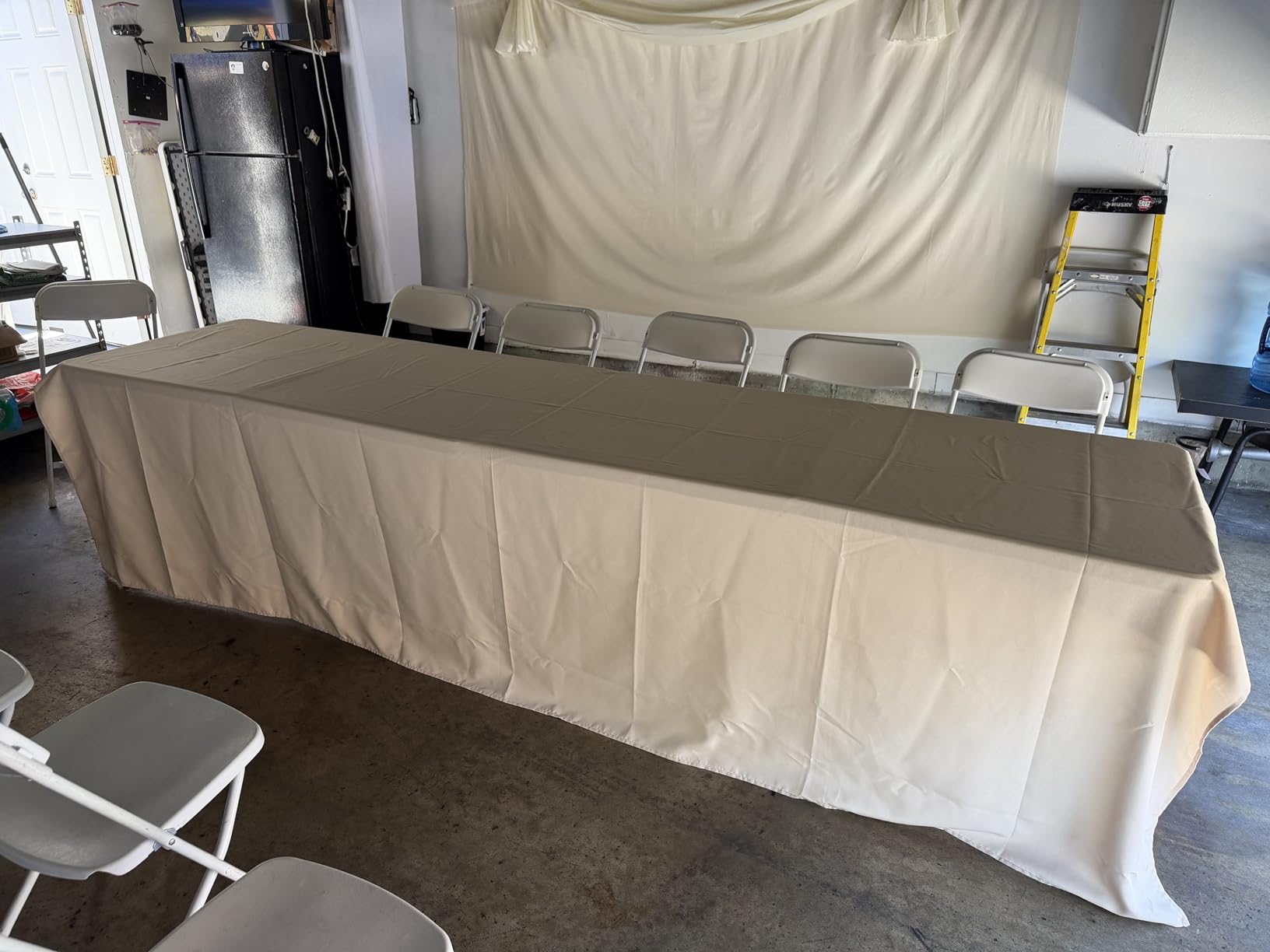BRILLMAX 6 Pack Ivory Tablecloths 60 x 102 Inch for 6ft Rectangle Tables - 150 GSM Polyester Fabric, 15