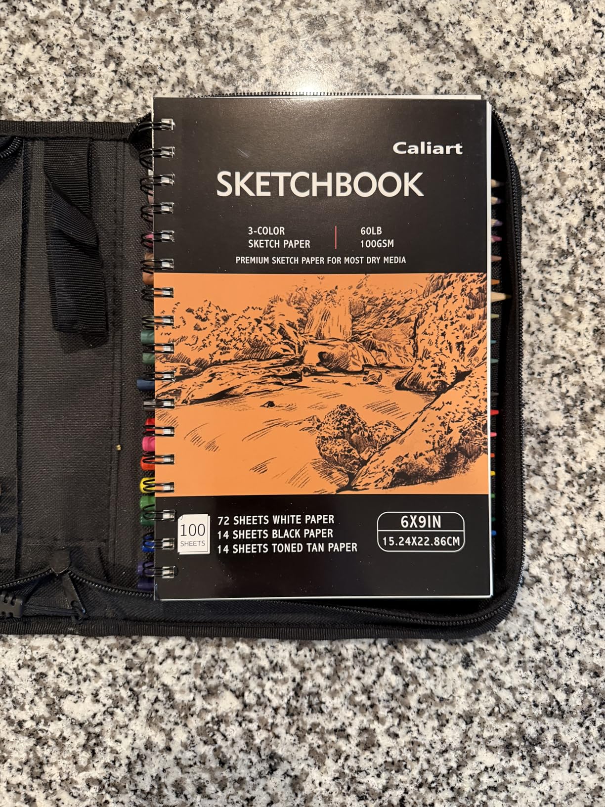 Caliart 176PCS Art Supplies Sketching Kit with 100 Sheets 3-Color Sketch Book, Graphite Colored Charcoal Watercolor & Metallic Pencils, Drawing Set Gifts for Adults Teens Girls Boys Kids customer photo 1