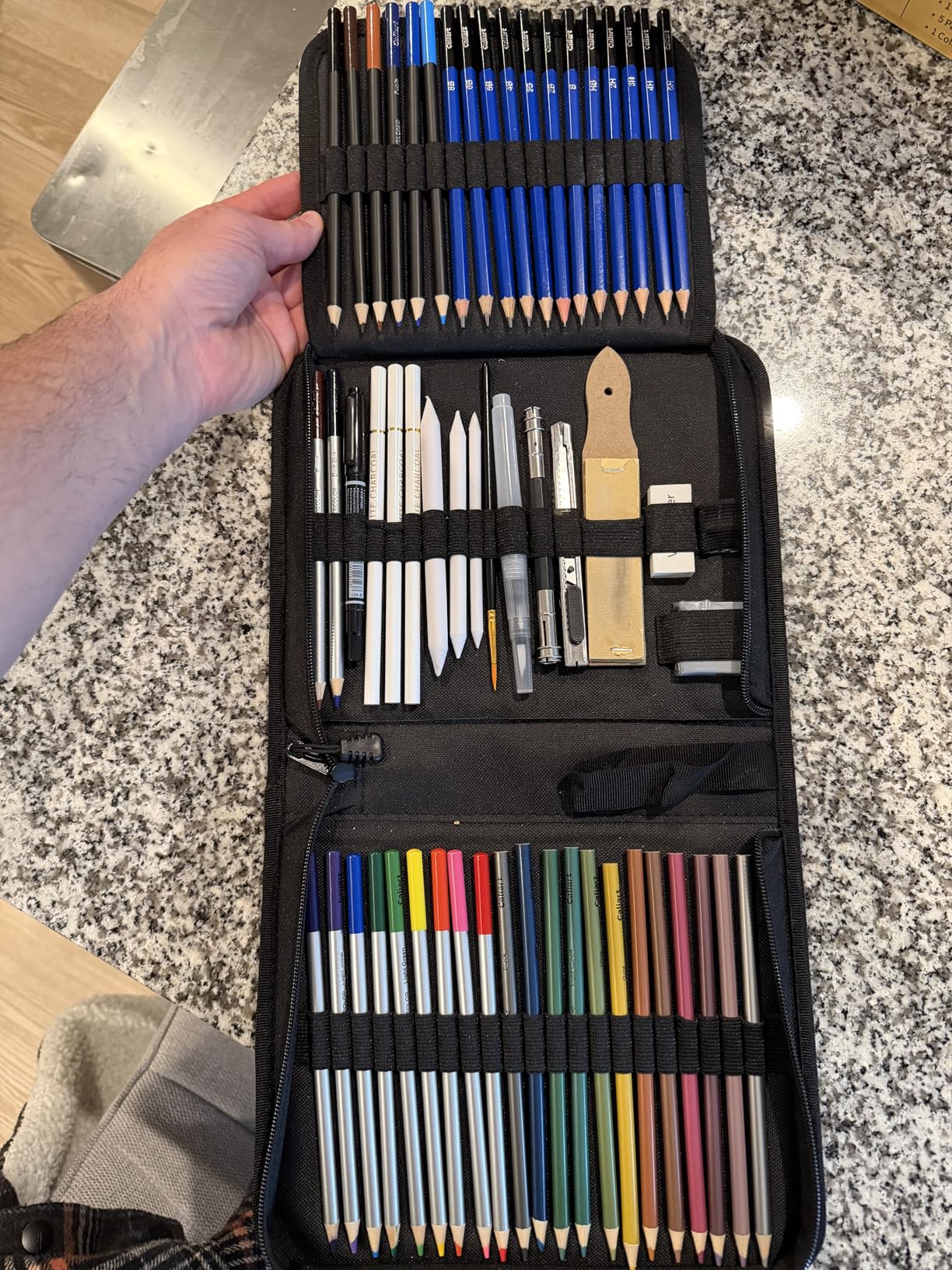 Caliart 176PCS Art Supplies Sketching Kit with 100 Sheets 3-Color Sketch Book, Graphite Colored Charcoal Watercolor & Metallic Pencils, Drawing Set Gifts for Adults Teens Girls Boys Kids customer photo 2