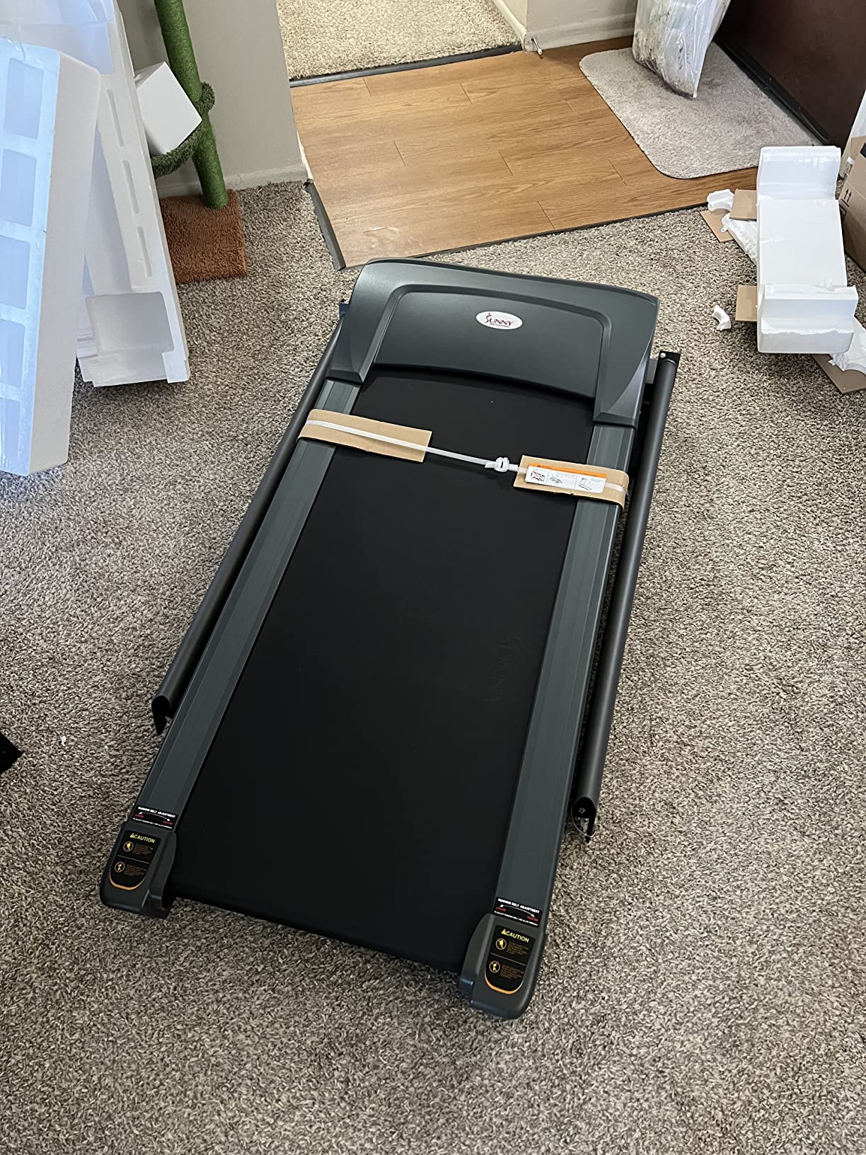 Sunny Health & Fitness Treadmill Elite Smart Auto Incline for Home Use, Wide Running and Walking Deck, Flex Shock Suspension with 300 LB Weight Capacity Bluetooth SunnyFit App (Black) customer photo 2