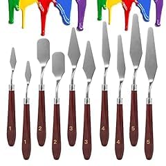 10PCS Palette Knife, Stainless Steel Painting Knife Set, Flexible Spatula Pallet Knife, Metal Artist Knives, Oil Painting Accessories Color Mixing Scraper for Oil, Canvas, Acrylic Painting By CUALORK customer photo 1