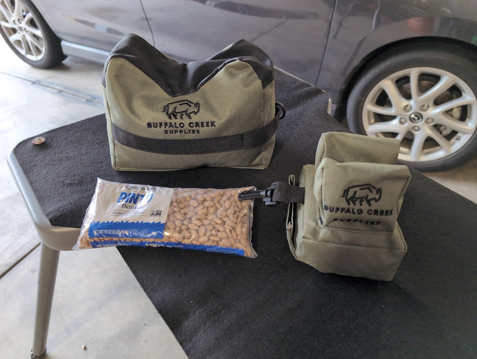 Buffalo Creek Supplies All Weather Durable Front and Rear Shooting Rest Bags, Rifle Rest Sand Bag for Bench Rest Shooting, Hunting, Target & Competitive Sports Shooting - Unfilled customer photo 1