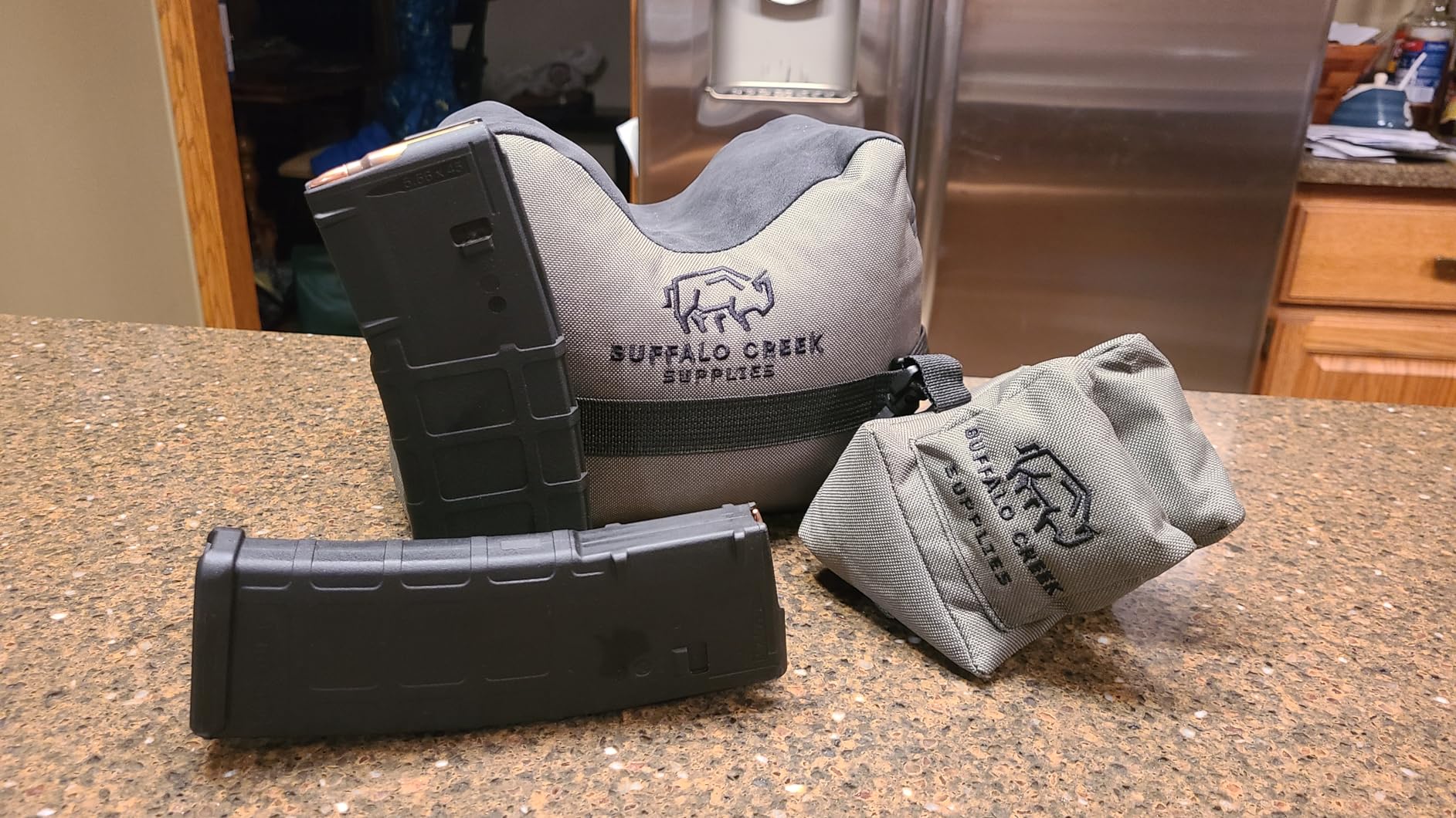 Buffalo Creek Supplies All Weather Durable Front and Rear Shooting Rest Bags, Rifle Rest Sand Bag for Bench Rest Shooting, Hunting, Target & Competitive Sports Shooting - Unfilled customer photo 2