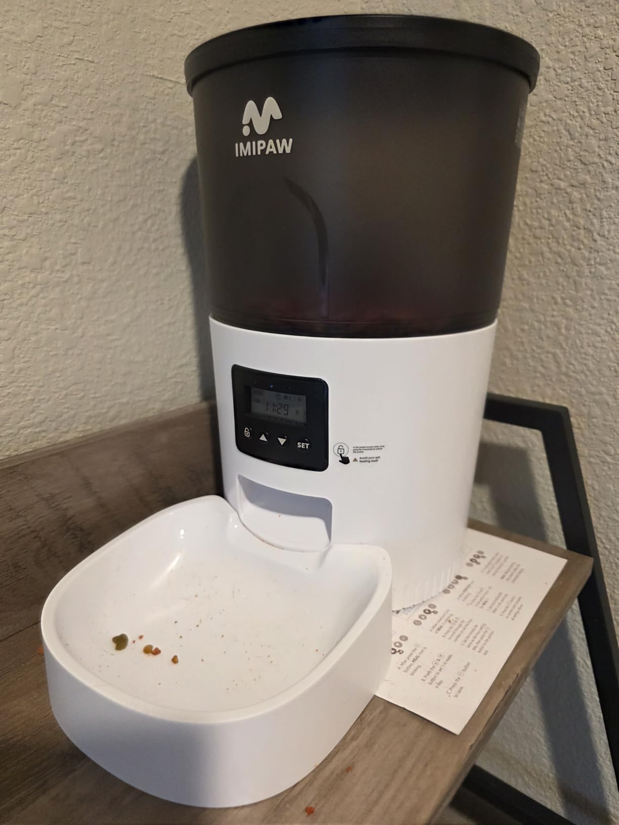 IMIPAW Automatic Cat Feeders, Timed Cat Dry Food Dispenser with Desiccant Bag, Dual Power Supply, Programmable Portion Size, 6 Meals, 20 Portions Per Day, Auto Pet Feeder for Cats and Small Dog customer photo 2