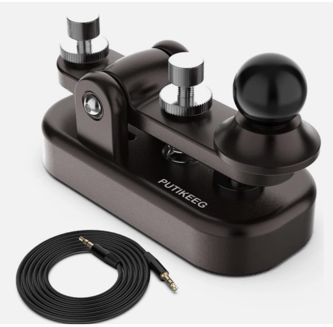 Mini Morse Radio Key CW HAM Send Telegram Double Paddle Morse Code Key with Aluminum Alloy Body Base Blue customer photo 1
