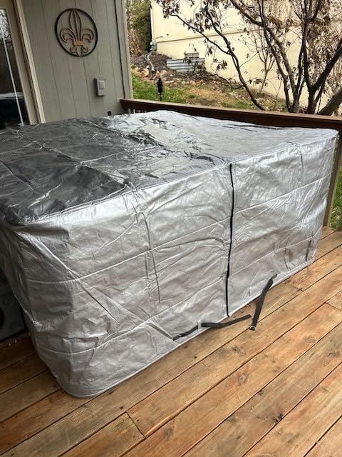 Insulated Hot Tub Cover 170G Polyethylene Thermal Insulation Spa Cover Protector Waterproof Hot Tub Cover Replacement,Energy-Saving and Eco-Friendly for Keeping Warm(76