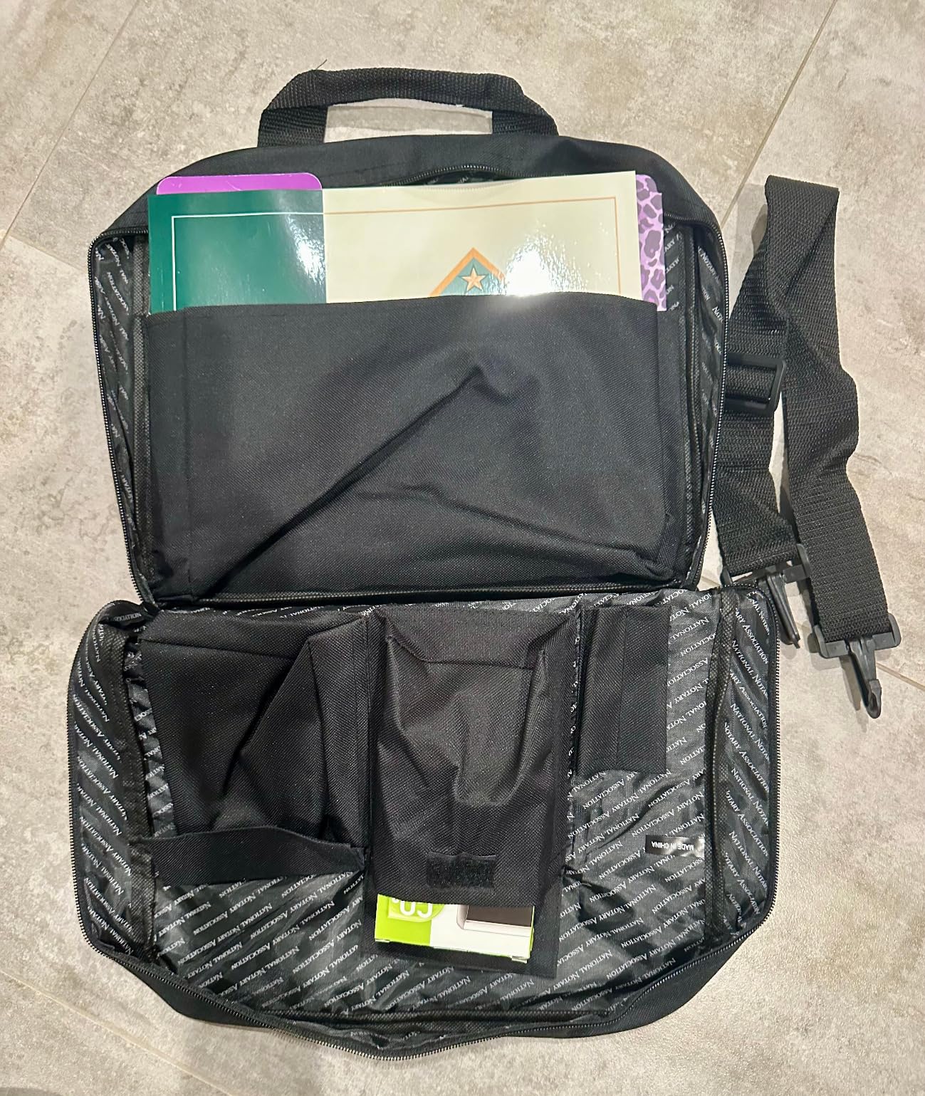 National Notary Association Carry-All Notary Bag - Letter Size Carry-All with Multiple Pockets, Adjustable Shoulder Strap, and Mini Padlock Included customer photo 1