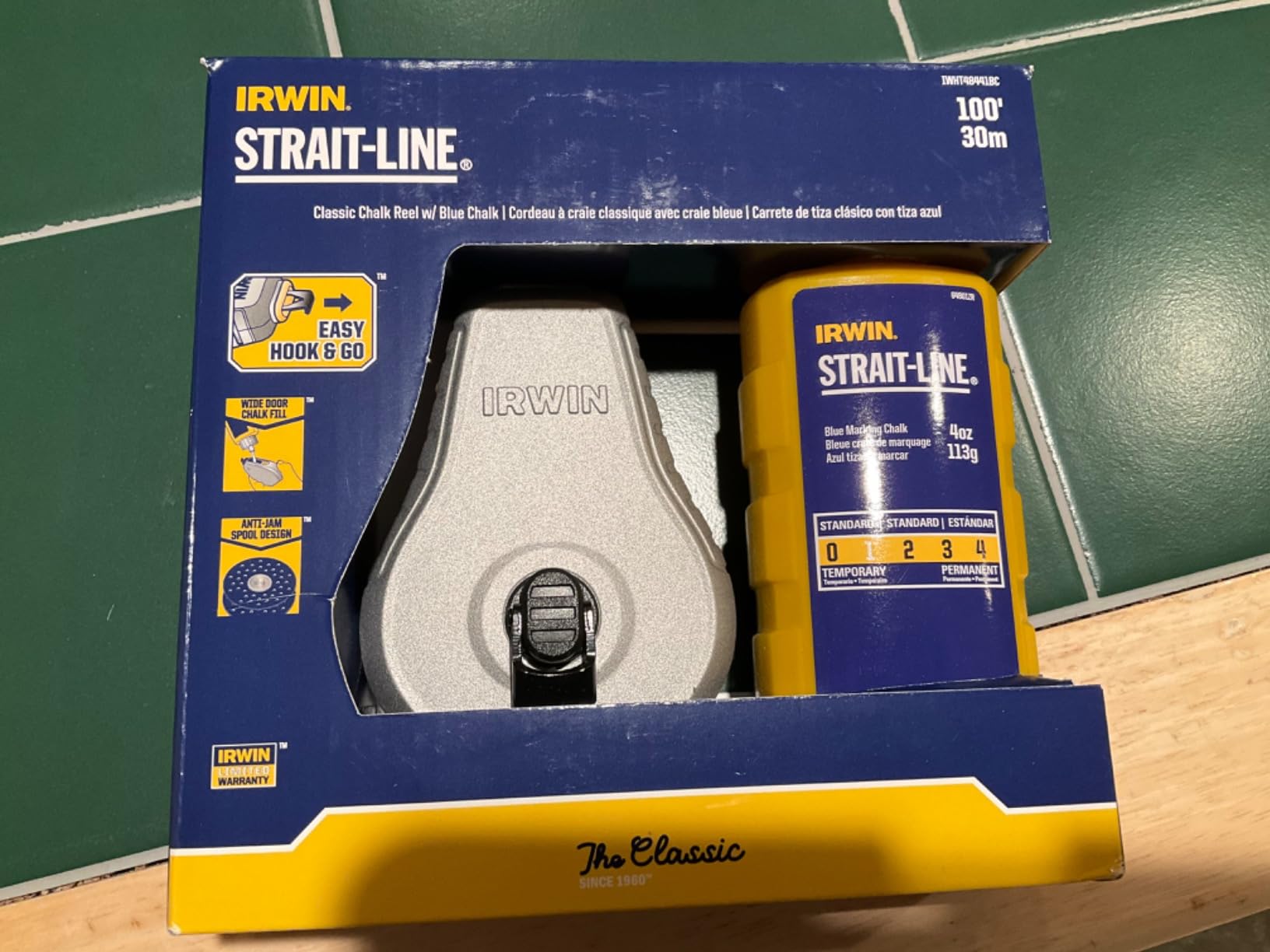 IRWIN Tools STRAIT-LINE Chalk Line, Classic Reel, Blue, 100ft (IWHT48441BC) customer photo 1
