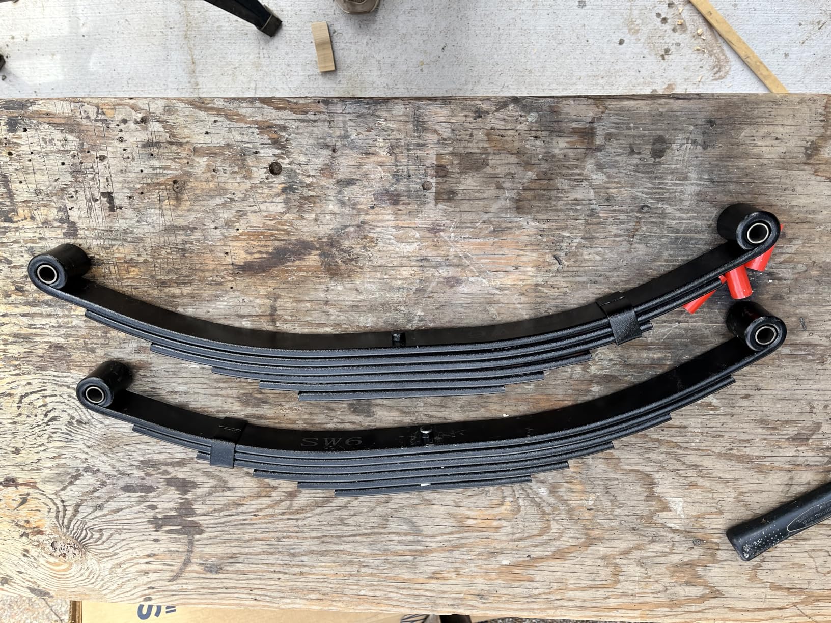 SEHNSUCHT Trailer Leaf Spring, 5 Leaf 3000lb Capacity Double Eye Leaf Springs for 5200lb - 6000lb Trailer Axle, 25-1/4