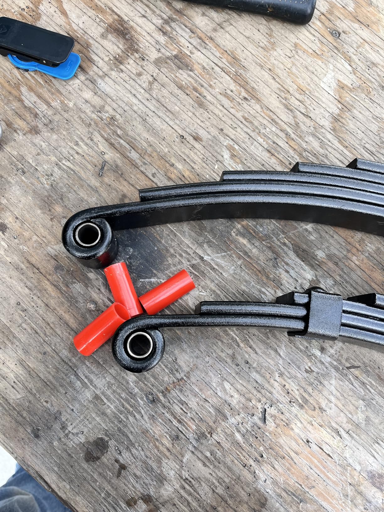 SEHNSUCHT Trailer Leaf Spring, 5 Leaf 3000lb Capacity Double Eye Leaf Springs for 5200lb - 6000lb Trailer Axle, 25-1/4