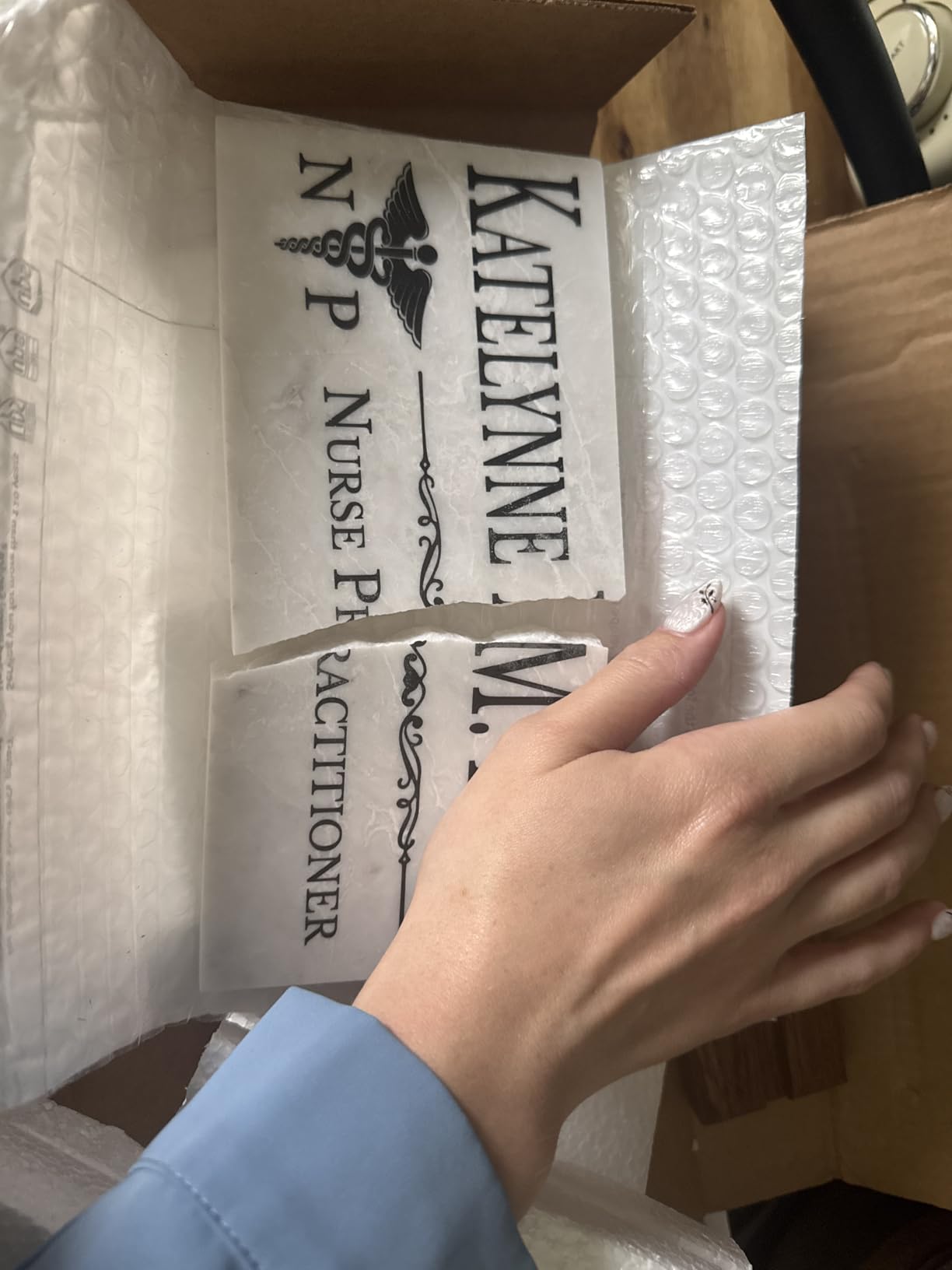 Attorney Desk Name Plate Gift Custom Personalized Office Nameplate for Lawyers - for Desk Or Shelf - Solid Marble customer photo 2