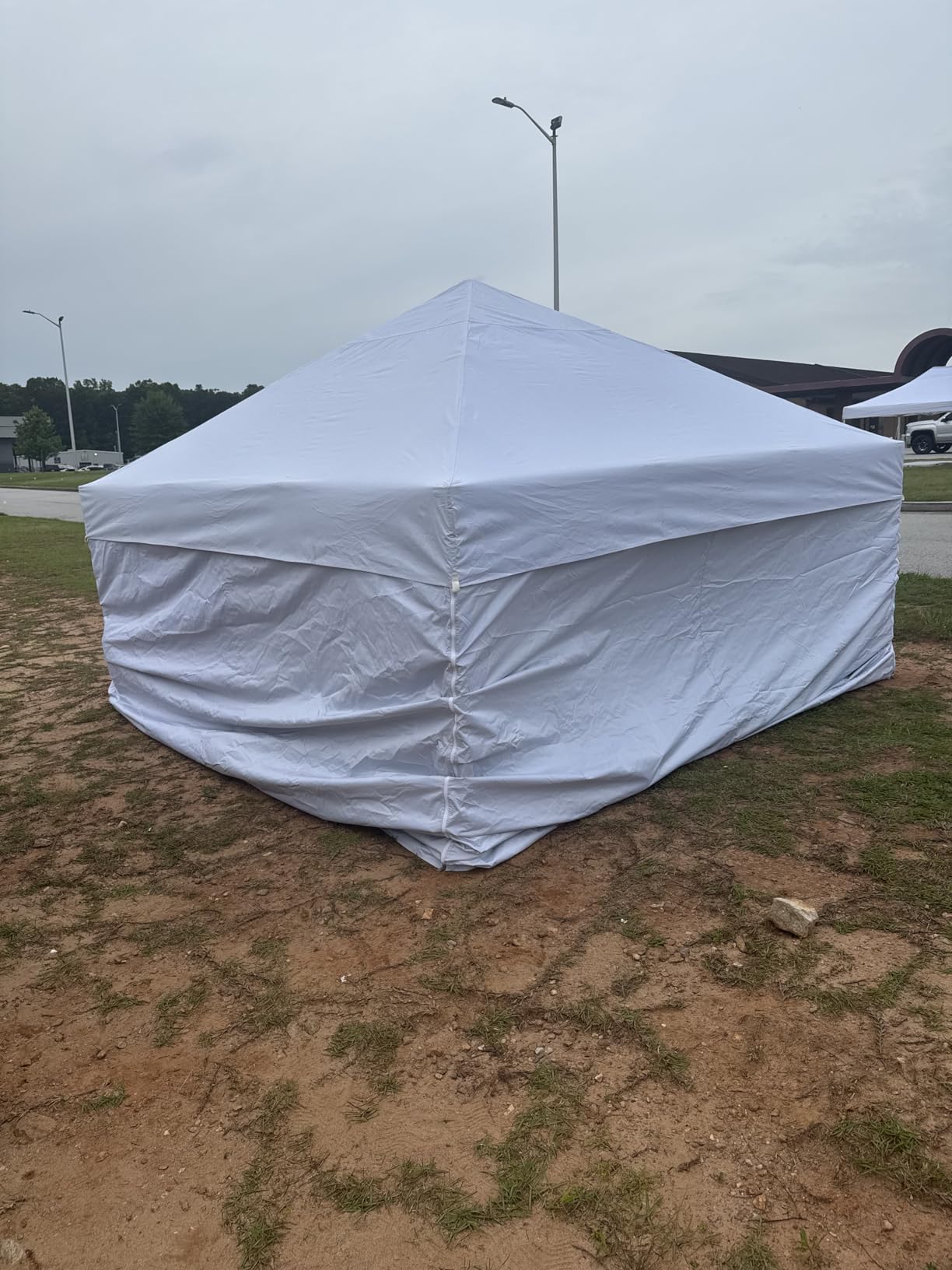 CROWN SHADES 10X10 Commercial Instant Canopy Pop Up Tent with CENTERLOK, 300D Fabric, 4 Sidewalls, White customer photo 1