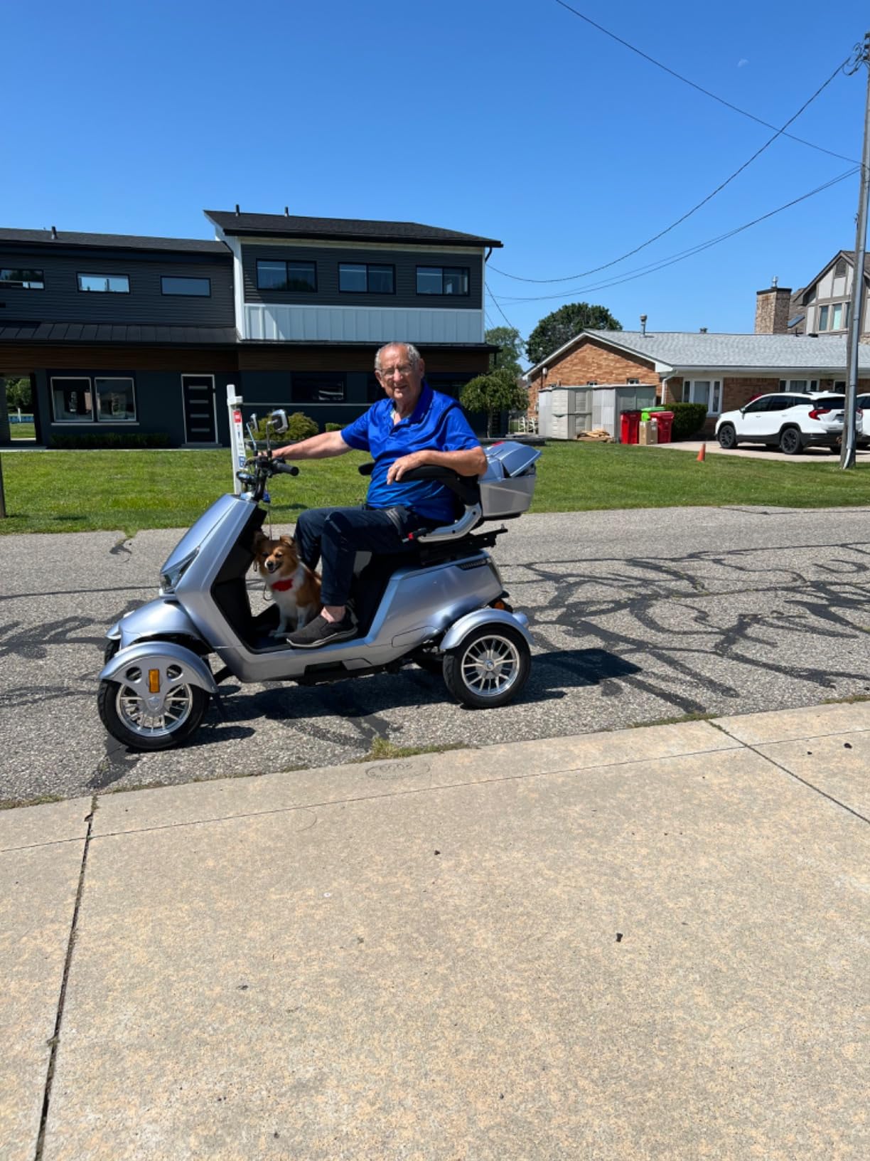Mobility Scooters for Seniors & Adults 500lbs Capacity - All Terrain Electric Powered Wheelchair Device - Heavy Duty Mobility Scooter for Travel, Elderly w/Remote Key (Blue) customer photo 2
