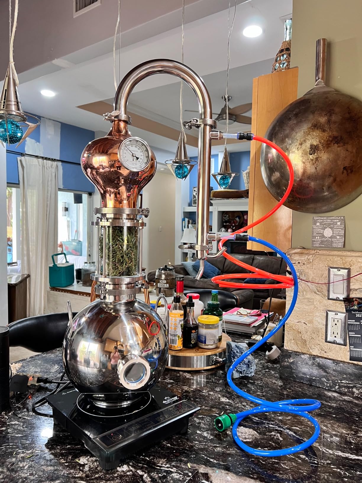 HOOLOO D15 Distiller Still for Home Use Kit 304 Stainless Steel Making Kit with Thermometer Hydrosol Essential Oil Alcohol Brandy Vodka 4Gal (D15-12Liters/3Gal - Direct fire Heating) customer photo 1