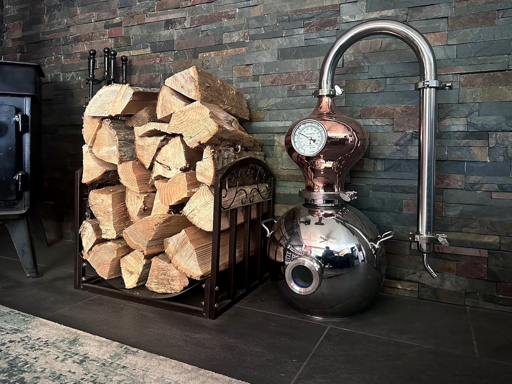 HOOLOO D15 Distiller Still for Home Use Kit 304 Stainless Steel Making Kit with Thermometer Hydrosol Essential Oil Alcohol Brandy Vodka 4Gal (D15-12Liters/3Gal - Direct fire Heating) customer photo 2