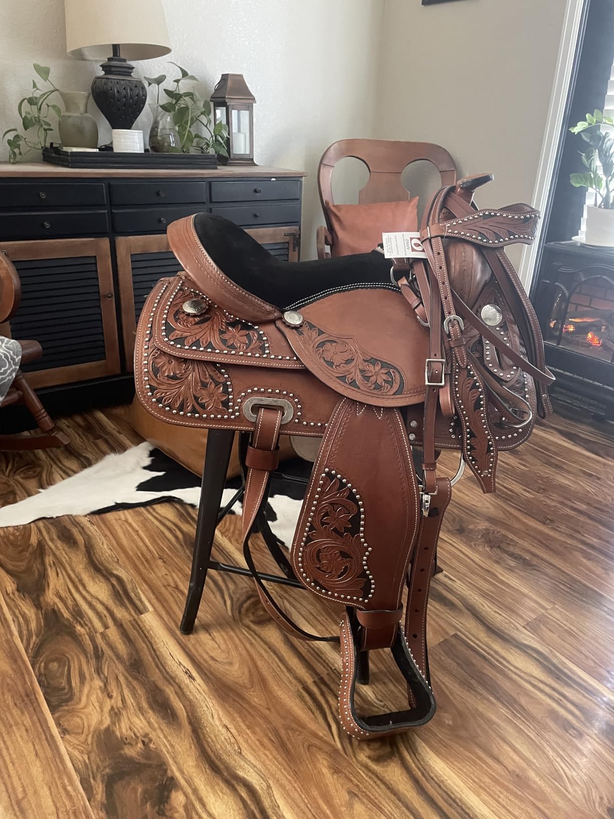 Barrel Saddle Western Horse Pleasure Floral Tooled Leather Rodeo Tack Cowboy Set 15 16 17 18 customer photo 1