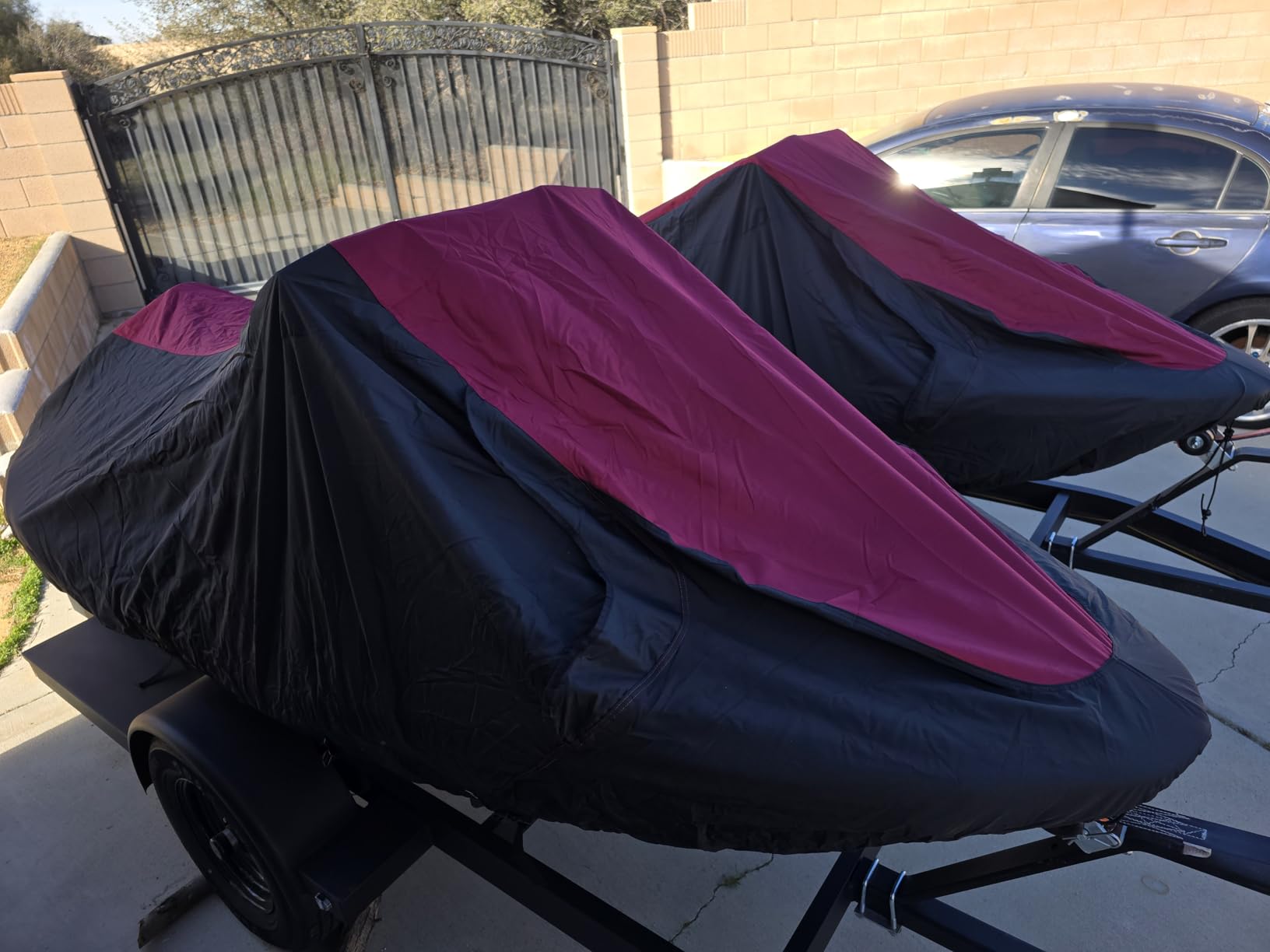 600D Jet Ski Cover - Trailerable Seadoo Cover, Waterproof Jetski Cover, PWC Cover Fits Seadoo, Yamaha, Kawasaki, Jet Ski Watercraft Cover Fits from 103