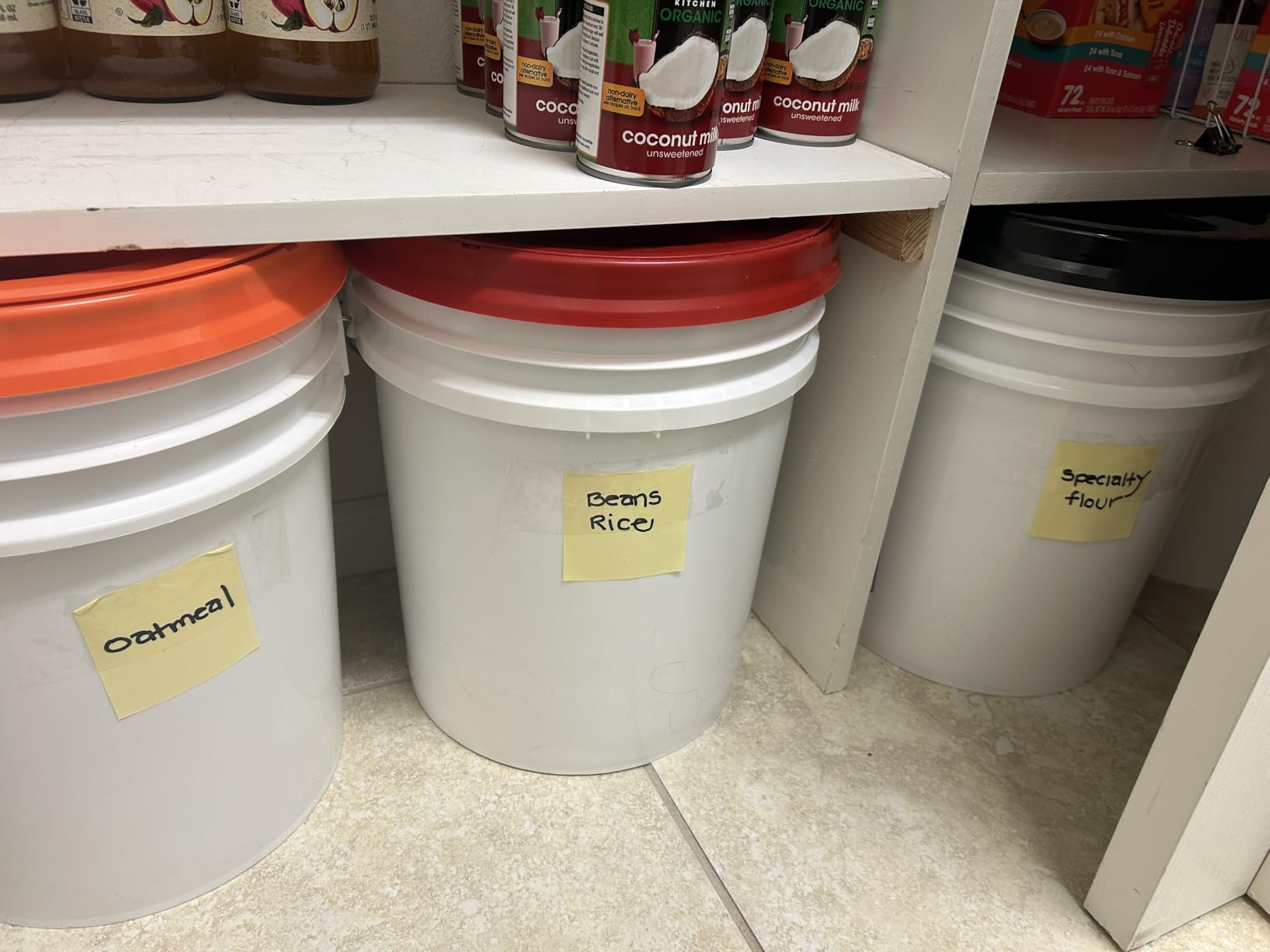 ePackageSupply 5 Gallon Bucket - Food Grade Bucket with Airtight Gamma Seal Screw-On Lid, BPA-Free, Heavy-Duty 90 Mil HDPE Plastic, Bulk Storage, Durable Container, Made in USA, White/Blue, 3 Packs customer photo 2