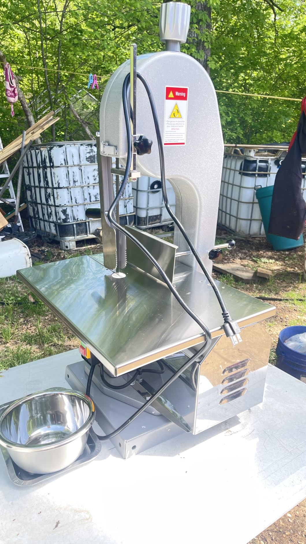 Commercial Electric Meat Bandsaw, 1500W Stainless Steel Vertical Bone Sawing Machine, Workbeach 19.3