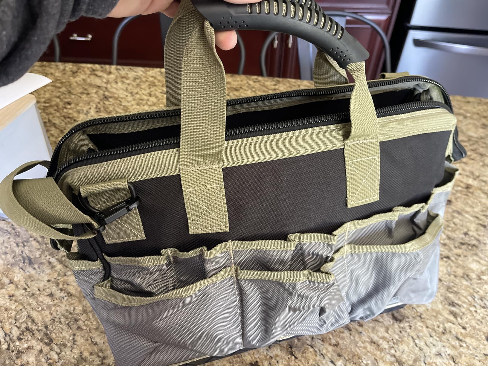 The Ryker Heavy Duty Tool Bags for Men/Women. 14 Inch Small Wide Mouth Mechanic/plumber/Contractor/Electrician Tool Bag Organizer 22Pockets customer photo 1