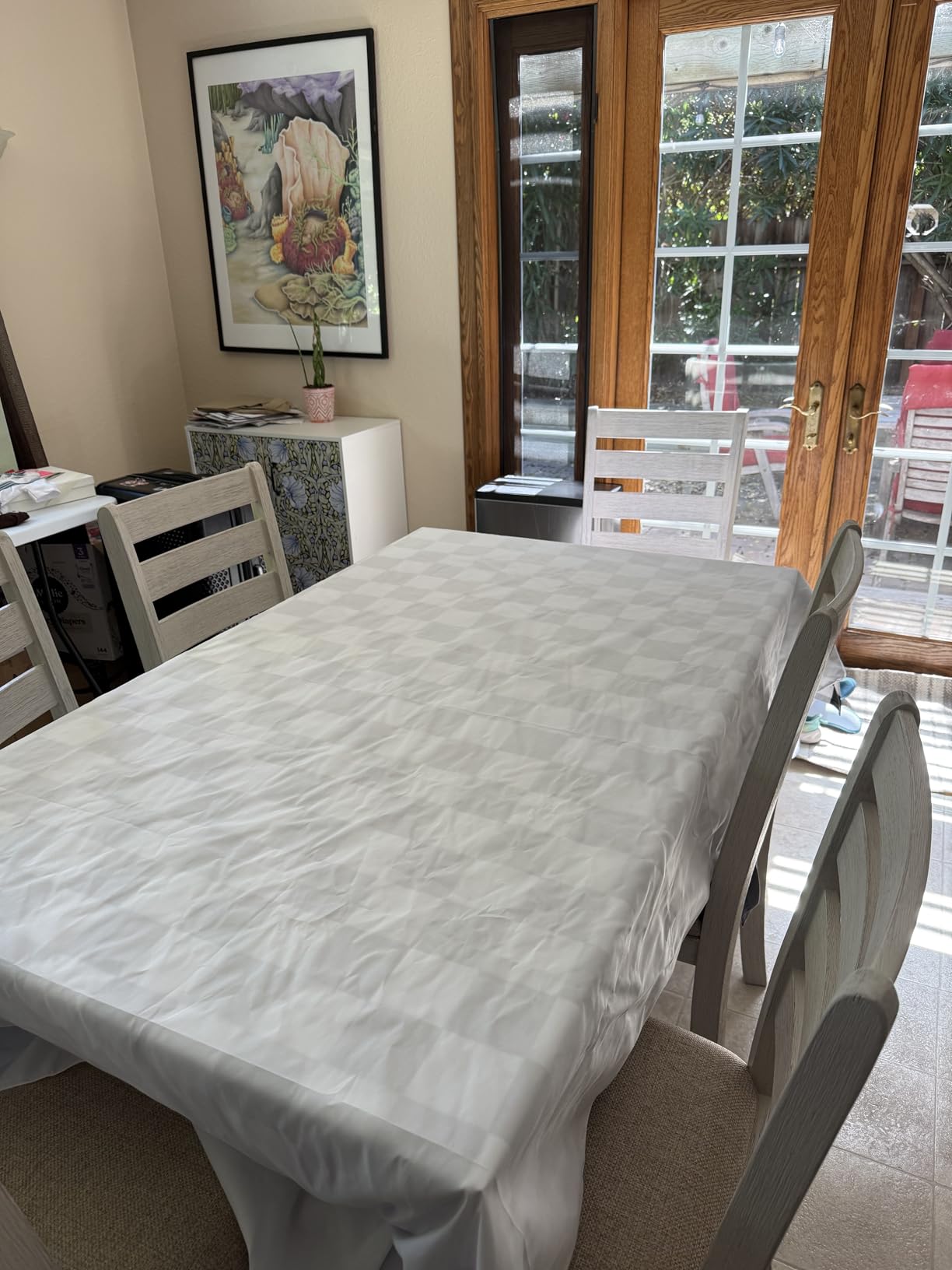 WIGENIUS 10 Pack White Table Cloth Rectangle Tablecloths 60X102 Inch, Polyester Table Cloth for 6 Foot Rectangle Tables, Wrinkle Resistant Washable Fabric Table Covers for Party, Wedding Banquet customer photo 1