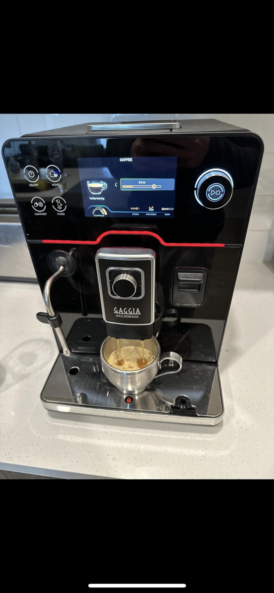 Gaggia Accademia Luxury Italian Fully Automatic Espresso Machine with 19 Customized drink settings,0.5 Liters,RI9782/46 Brushed Stainless customer photo 1
