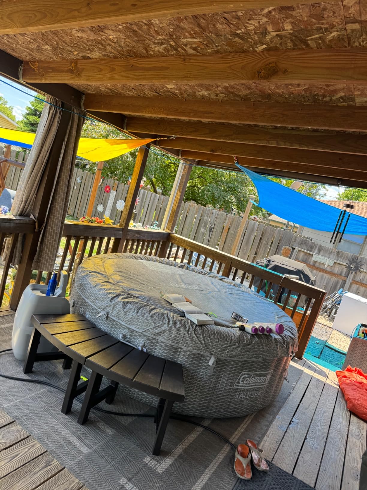 Coleman Sicily AirJet Large Round 5 to 7 Person Inflatable Hot Tub Portable Outdoor Spa with 180 AirJets and EnergySense Cover, Grey customer photo 4