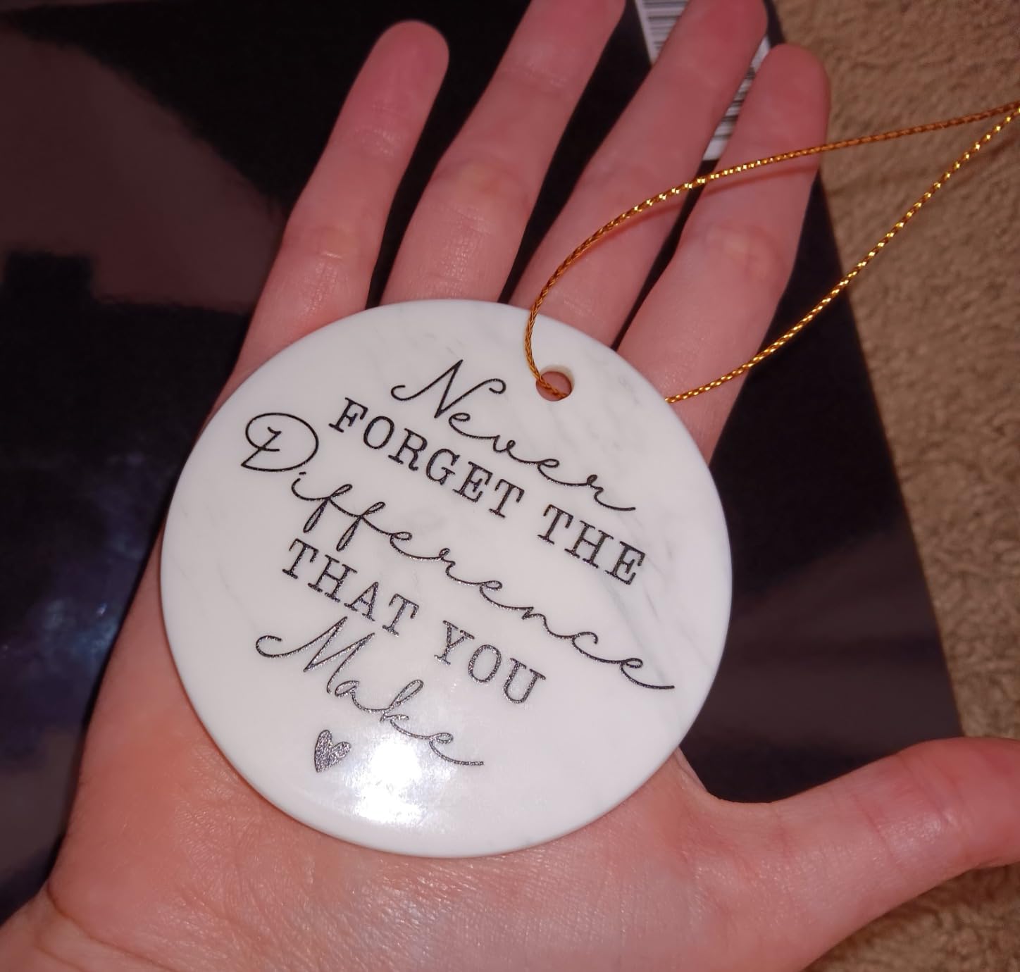 Thank You Gifts for Women Men - Appreciation Gifts - Never Forget The Difference That You Make - Ceramic Christmas Ornaments 2026 customer photo 2