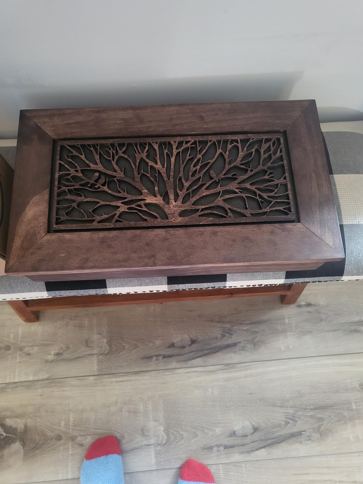Bellewood Designs Gun Concealment Furniture - Hidden Gun Safe with Birds in a Tree Design - Fits 2 Handguns & Magazines - Wall Mounted Gun Storage with Magnetic Lock - Made in USA customer photo 2