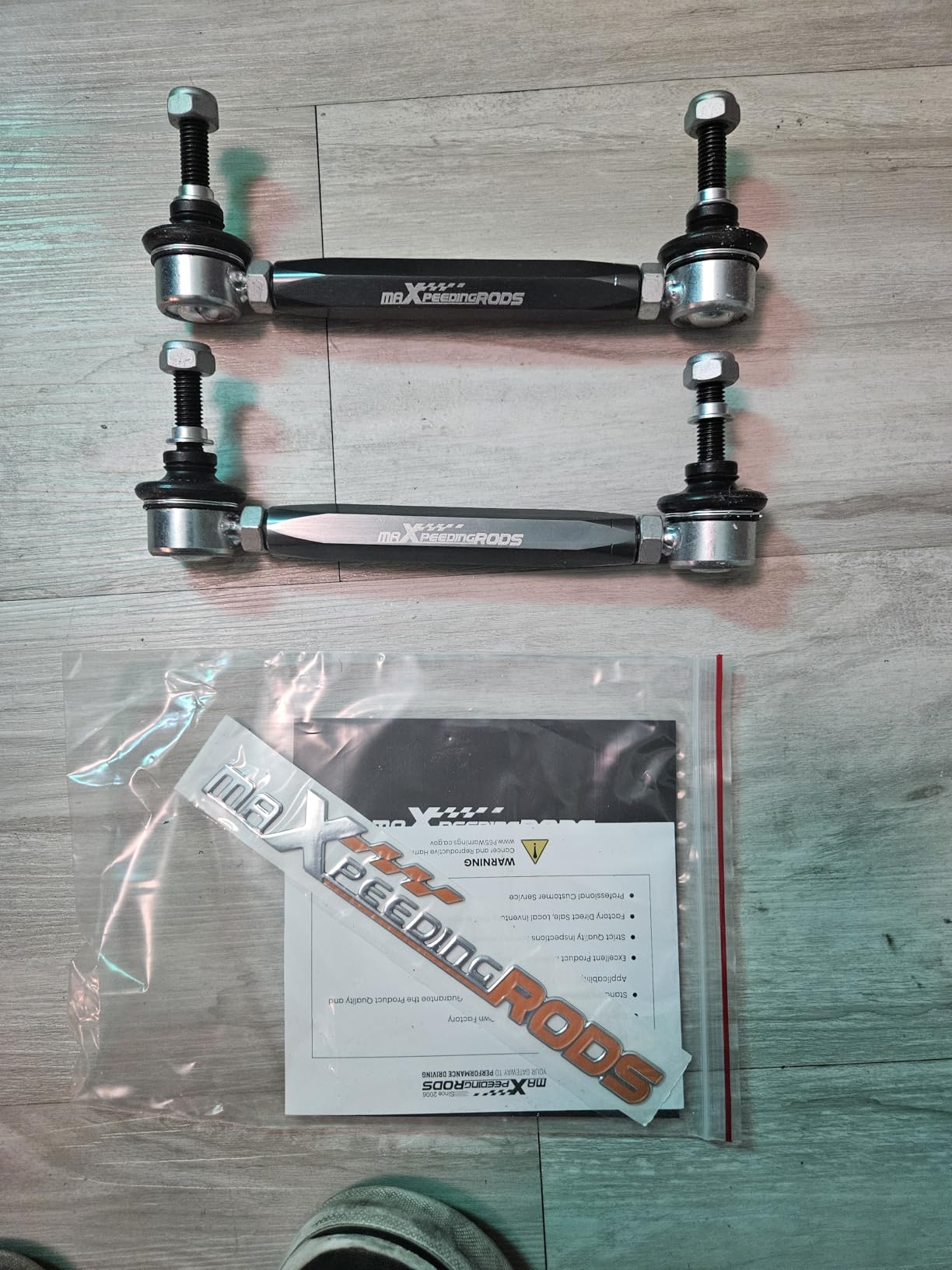 maXpeedingrods Universal Adjustable Sway Bar End Links 180mm-230mm | M10 stud w/12 mm spacer washer customer photo 2