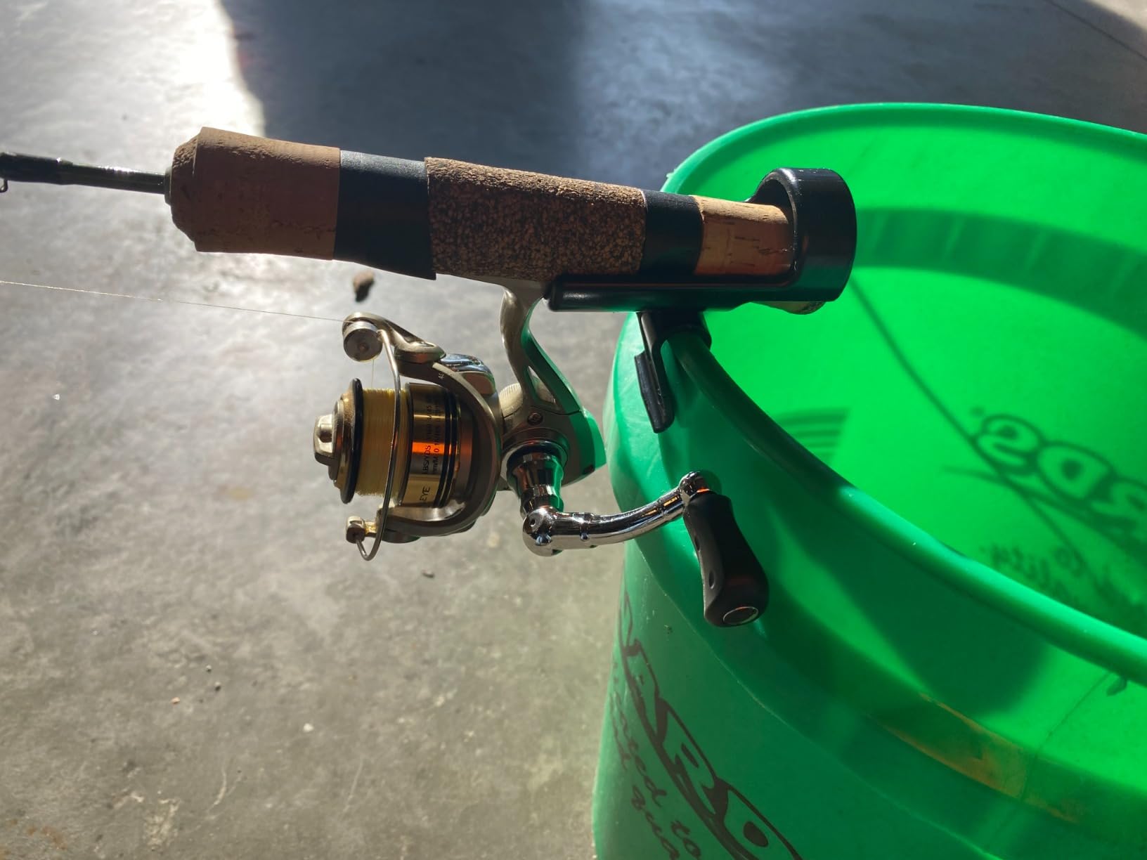 Bucket Rod Holder - Durable Ice Fishing Pole Rack for Almost Any Ice Rods on Your Bucket (Black) customer photo 2
