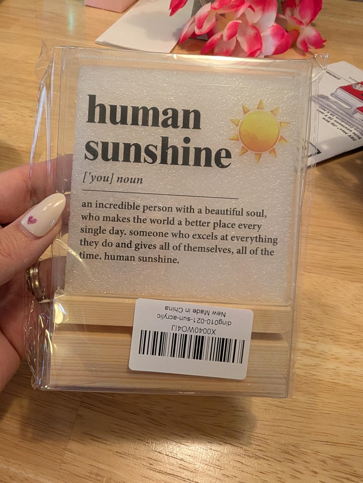 Human Sunshine Motivational Gift for Women Men, Employee Appreciation, Coworker Leader Teacher Coach Mentor, Definition Acrylic Desk Sign Decor customer photo 1