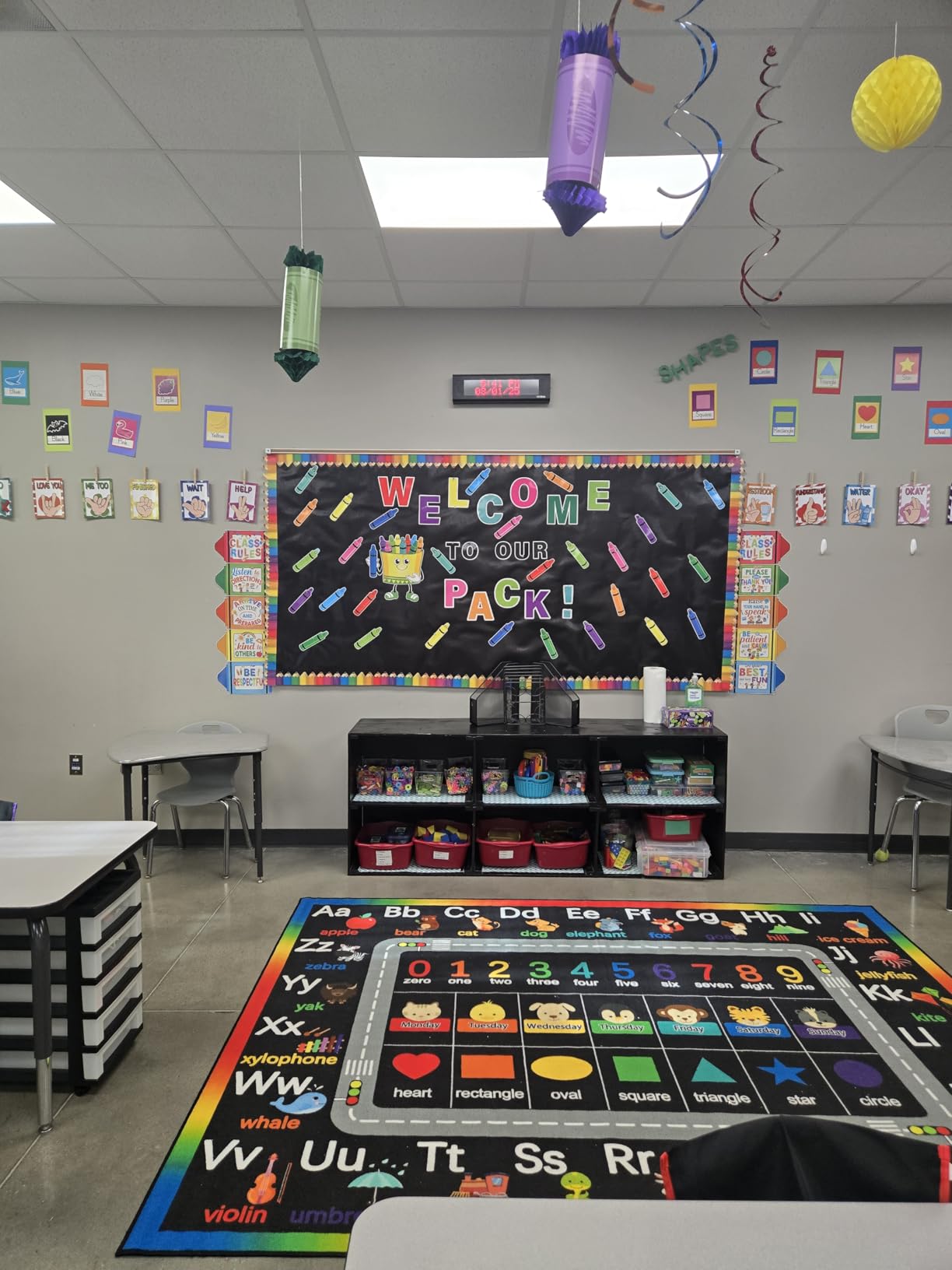 13'x7'7'' ABC Classroom Rug Black, Preschool Rugs for Classroom, Large Daycare Rugs for School, Carpets for Kids Classroom Rugs Elementary customer photo 1