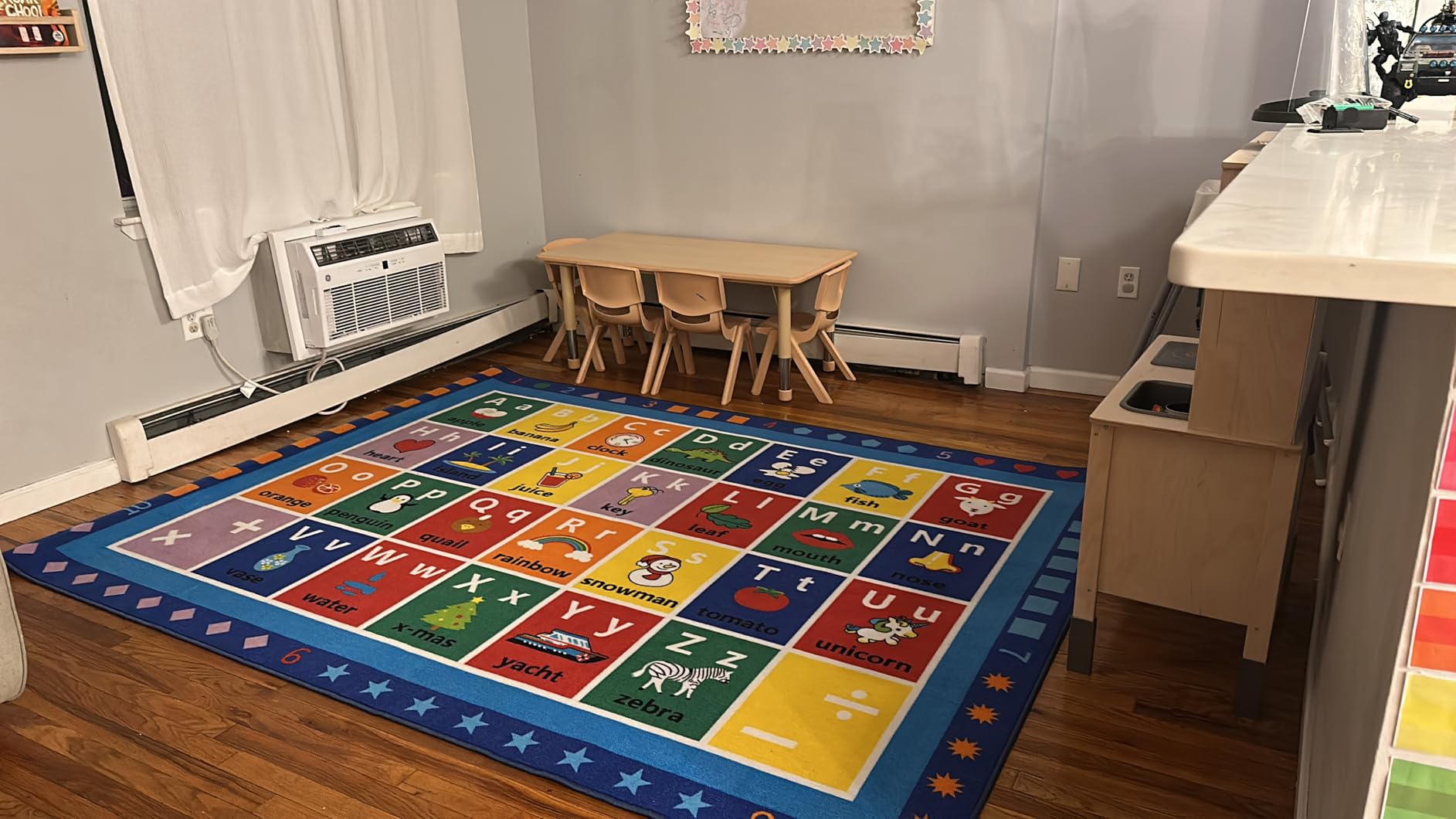 13'x7'7'' ABC Classroom Rug Black, Preschool Rugs for Classroom, Large Daycare Rugs for School, Carpets for Kids Classroom Rugs Elementary customer photo 2