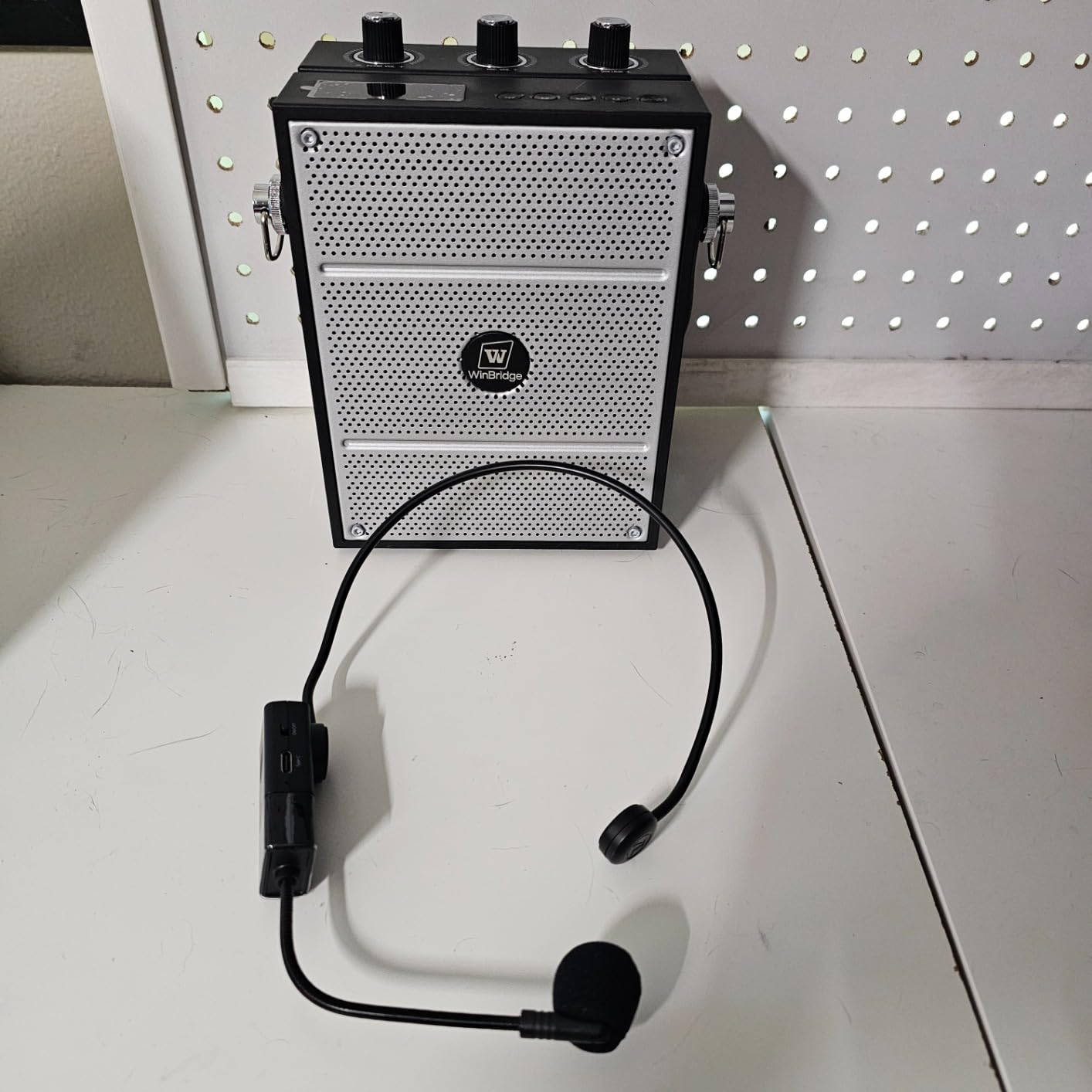 Voice Amplifier, Portable PA System with Wireless Headset Mic & Speaker, 50W Bluetooth Portable Microphone and Speaker for Teachers, Public Speaking, Events, Hands-Free Megaphone with Strap - S98 customer photo 1