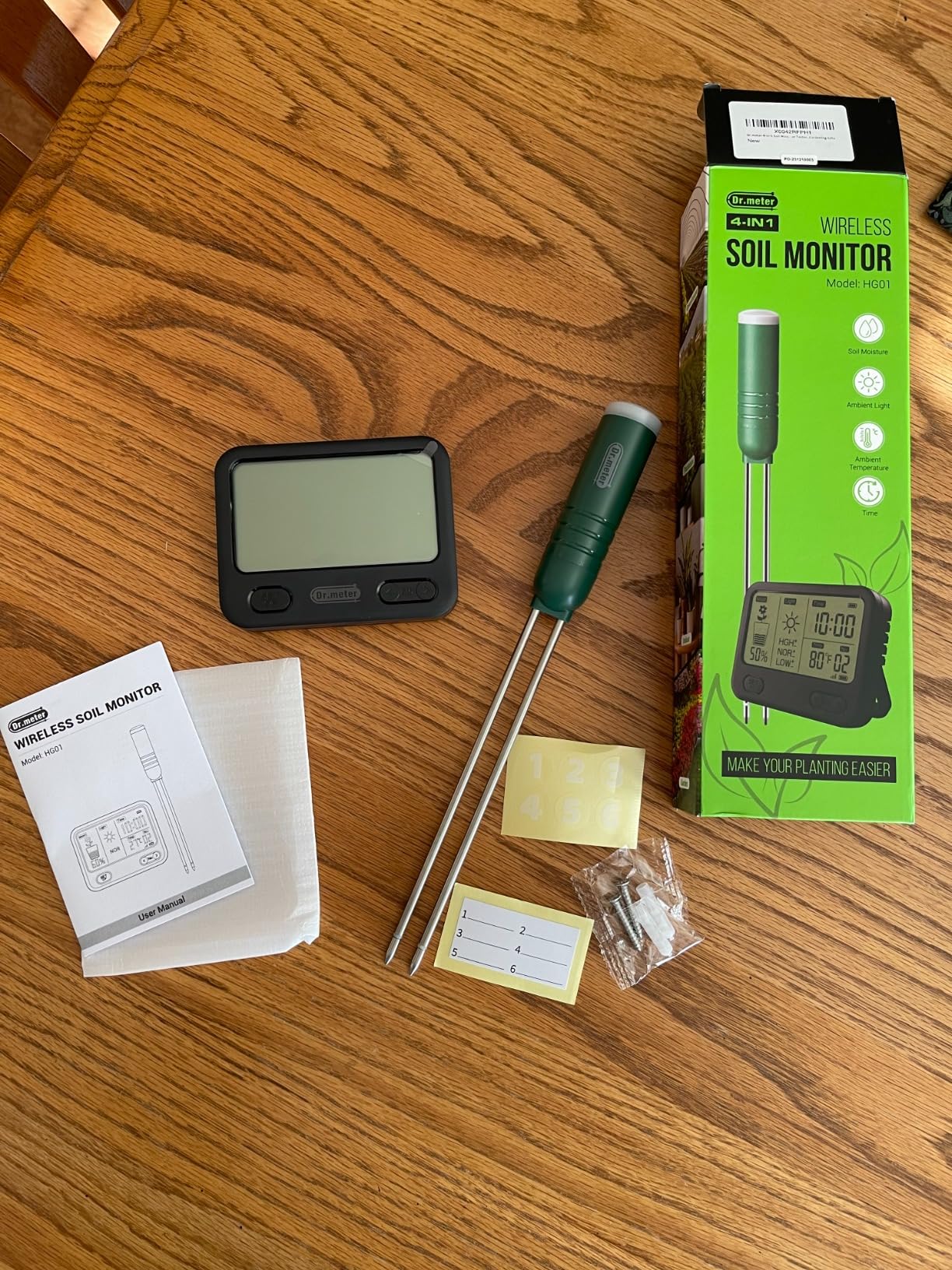 Dr.meter 4-in-1 Soil Moisture Meter, 300ft Wireless Soil Tester Sensor, Temperature/Light/Time/Soil Hygrometer Monitor with Digital LCD Display for Indoor Outdoor Plants, Garden, Lawn, Gardening Gifts customer photo 2